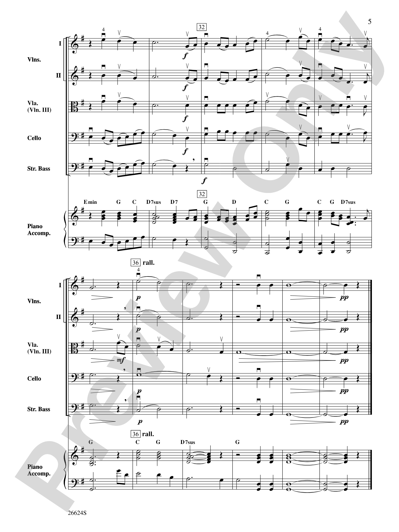 Down by the Salley Gardens: String Orchestra Conductor Score & Parts