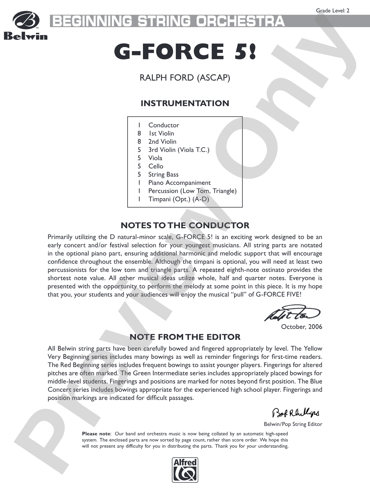 G-Force Five!: String Orchestra Conductor Score & Parts