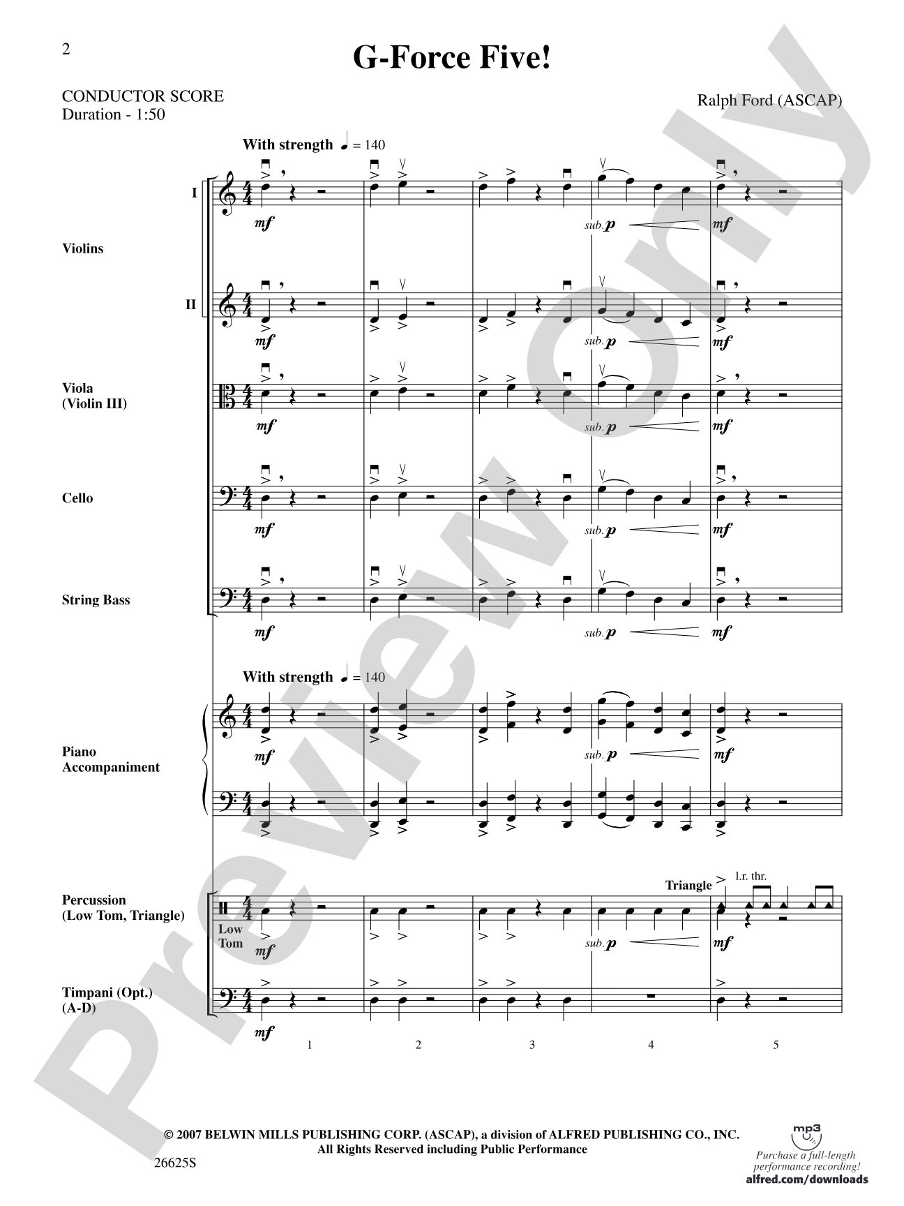 G-Force Five!: String Orchestra Conductor Score & Parts