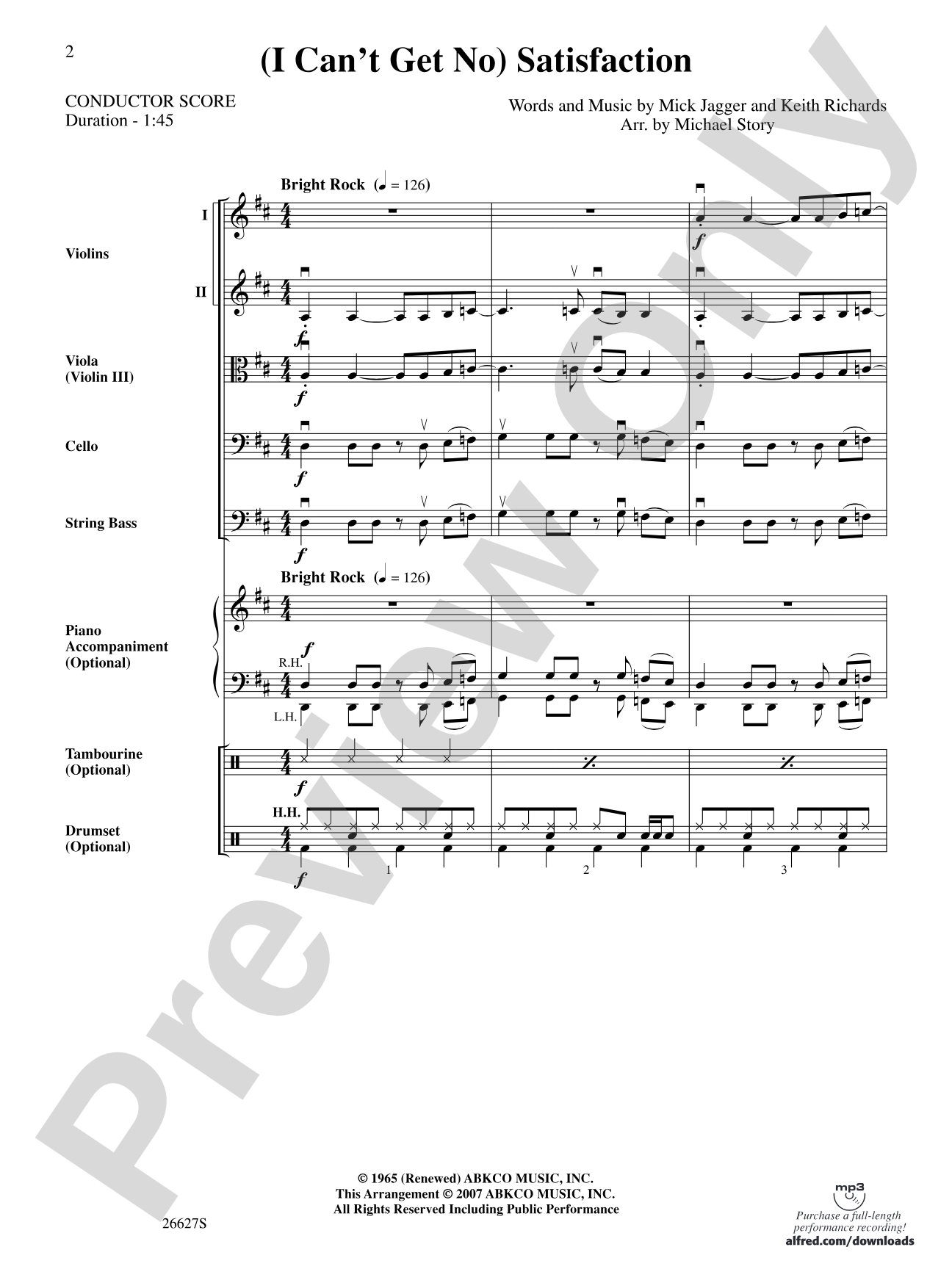 (I Can't Get No) Satisfaction: Score