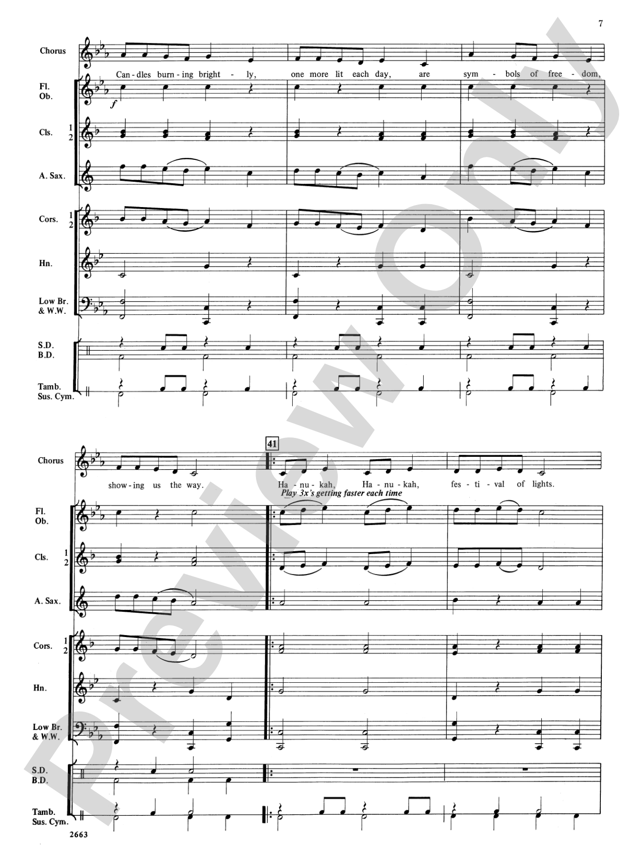 Festival of Lights (with optional chorus): Concert Band Conductor Score & Parts