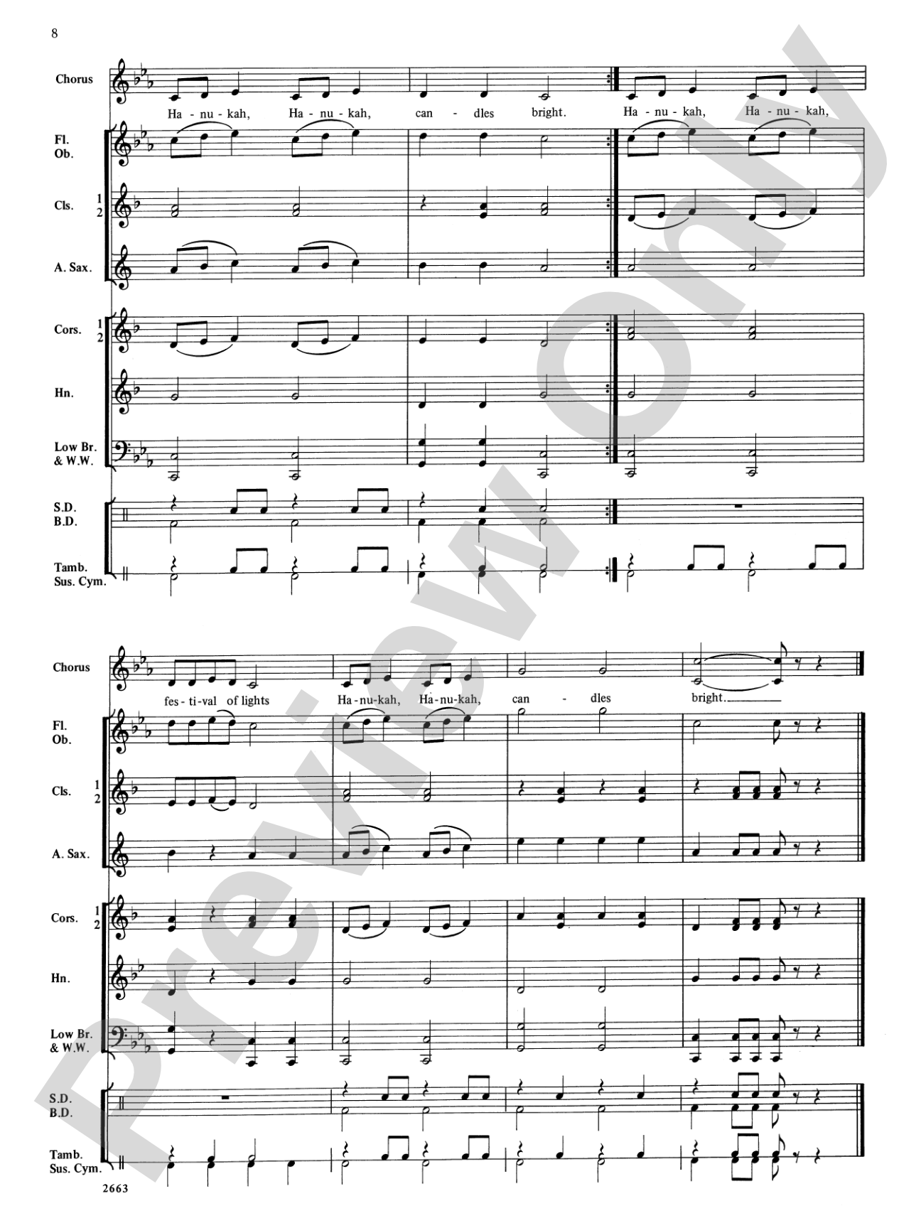 Festival of Lights (with optional chorus): Concert Band Conductor Score & Parts