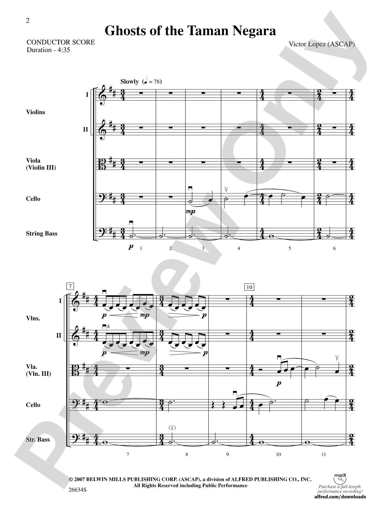 Ghosts of the Taman Negara: String Orchestra Conductor Score & Parts
