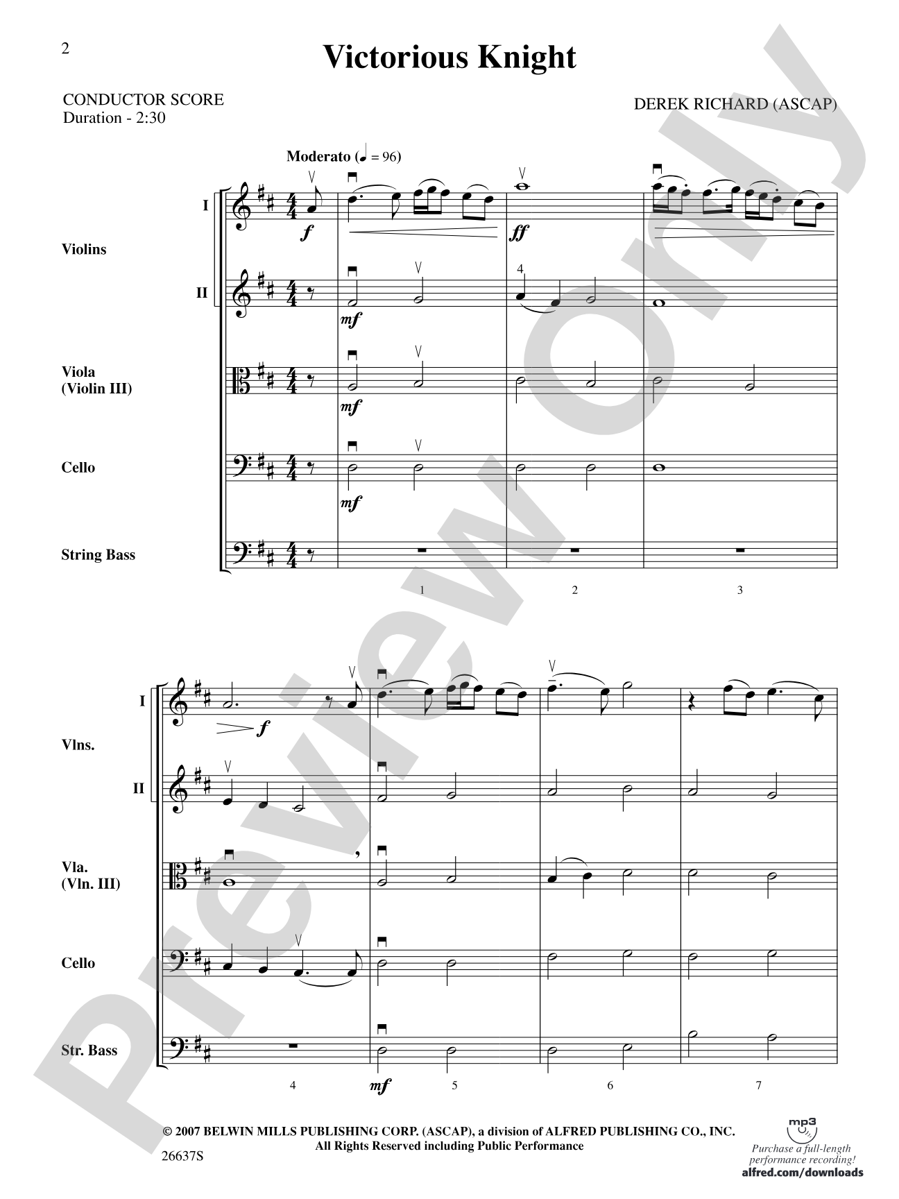 Victorious Knight: String Orchestra Conductor Score & Parts
