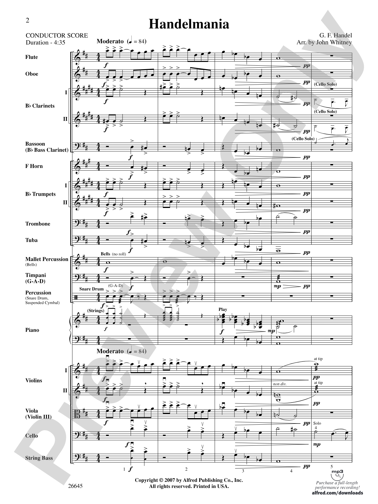 Handelmania: Full Orchestra Conductor Score & Parts