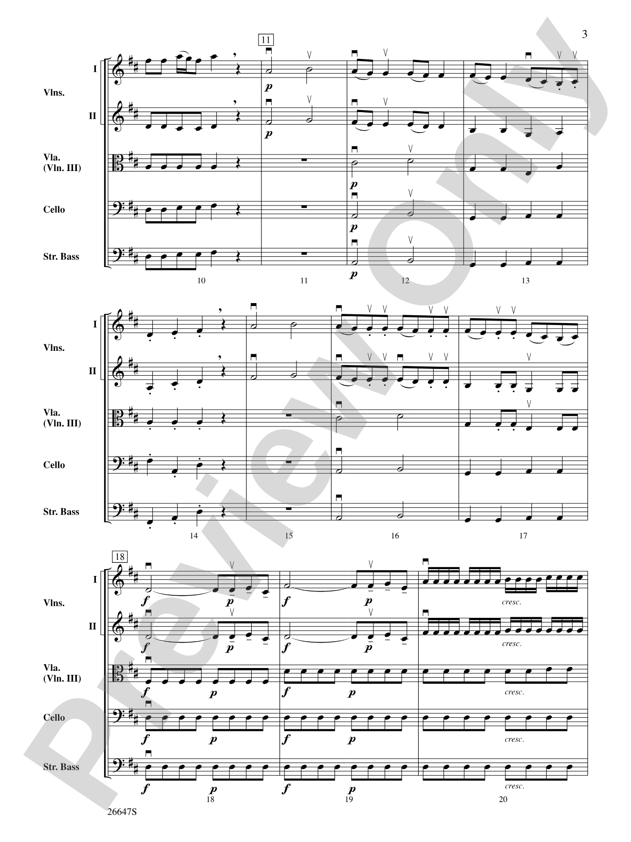 Eine Kleine Nachtmusik: Score
