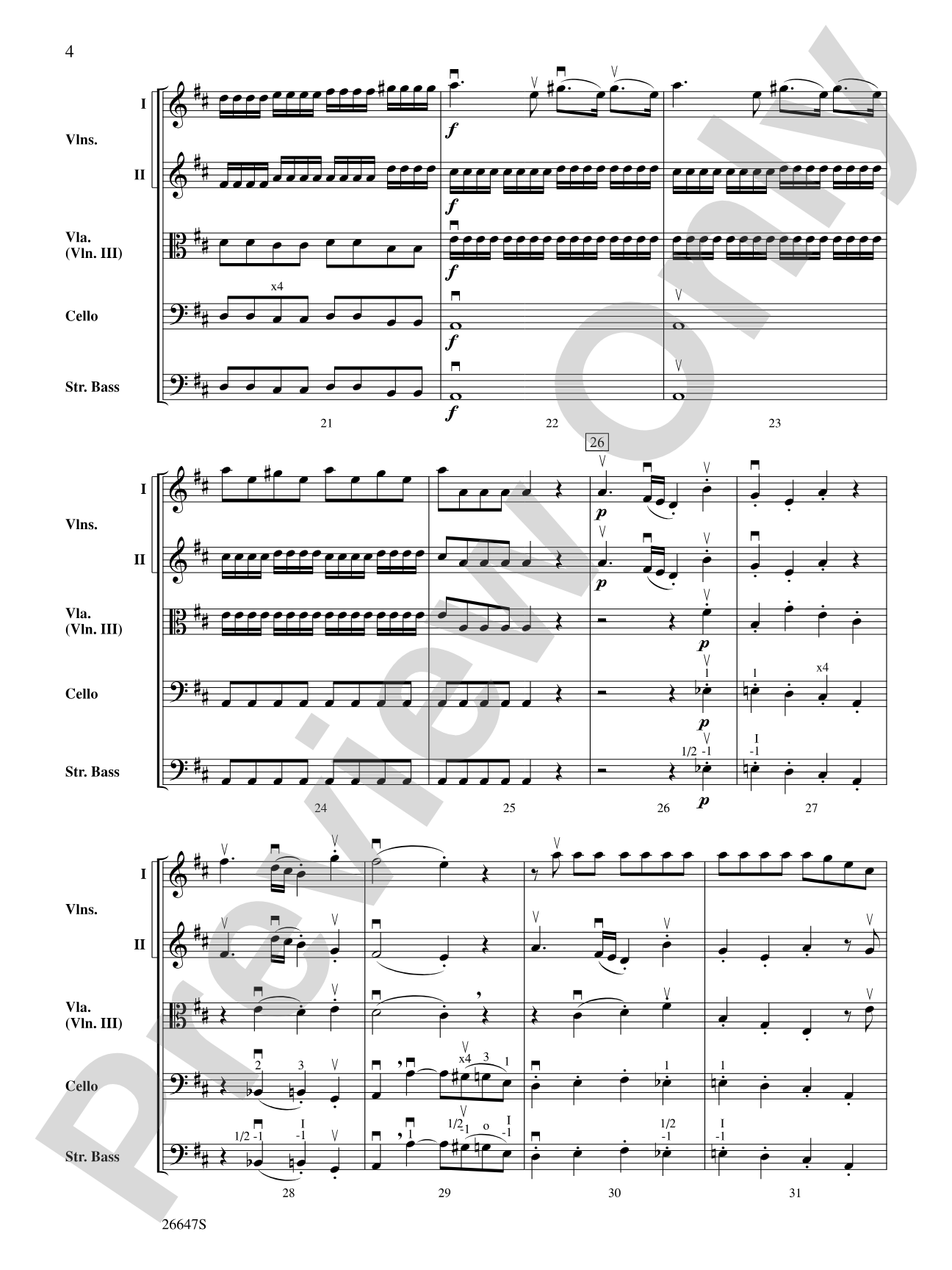 Eine Kleine Nachtmusik: Score