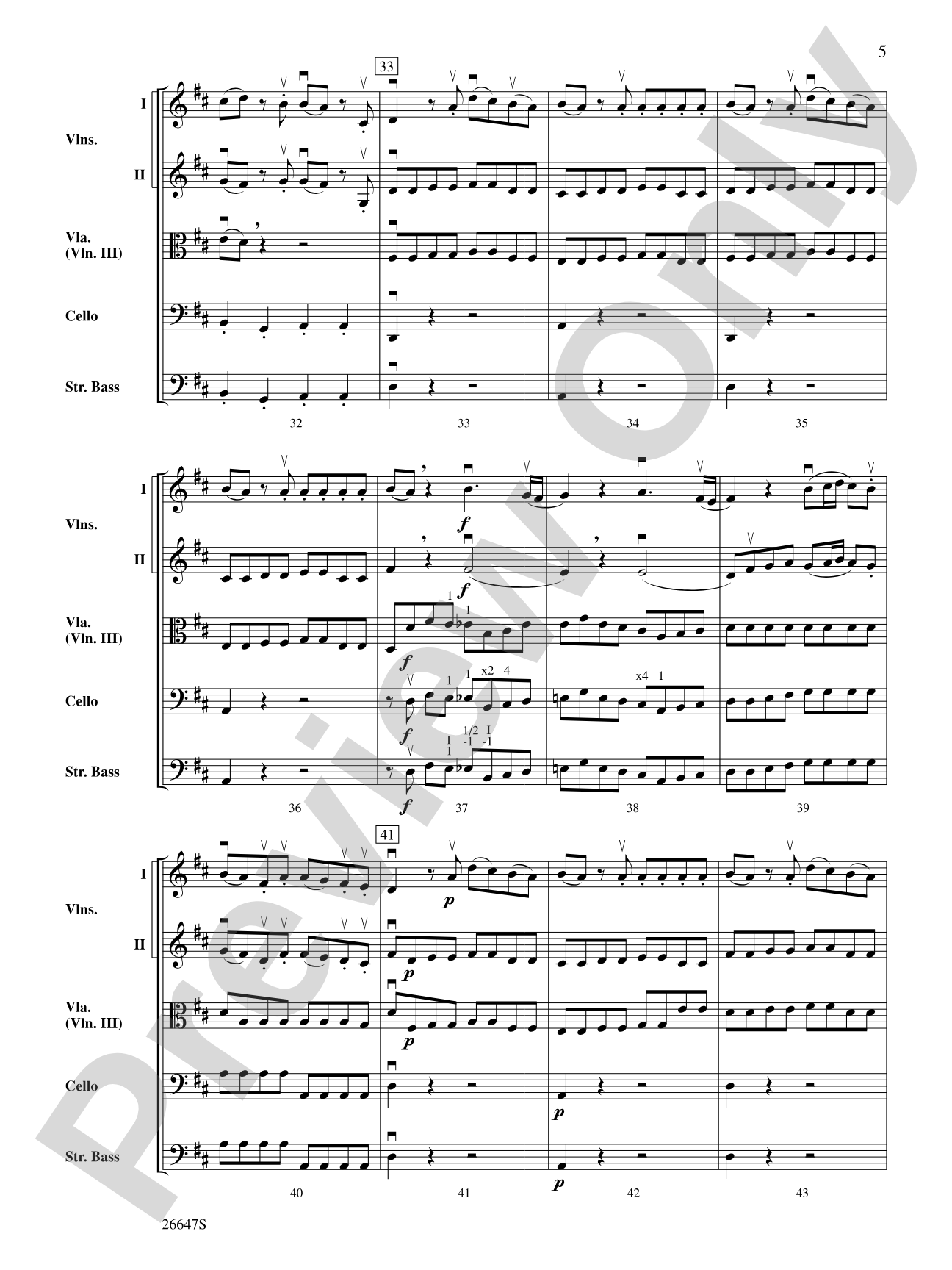Eine Kleine Nachtmusik: Score