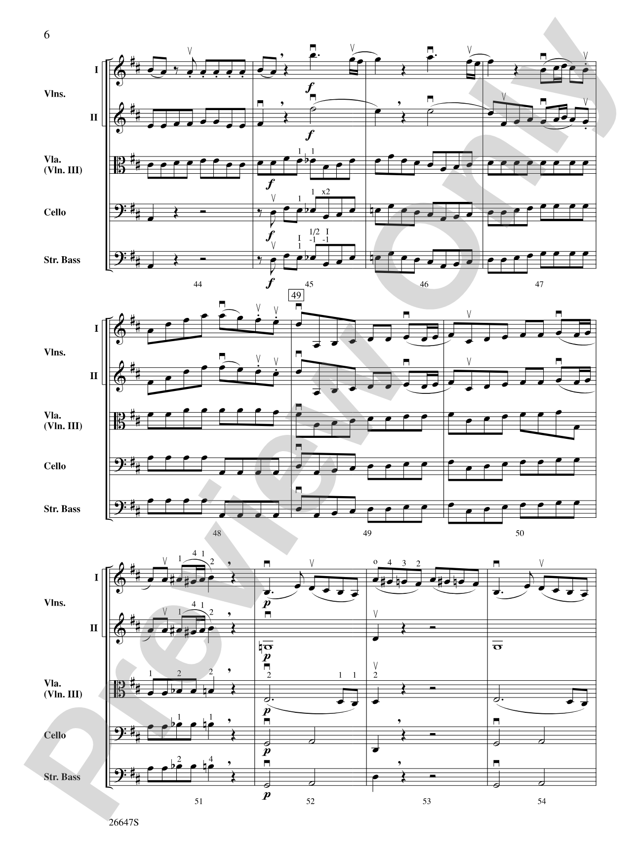 Eine Kleine Nachtmusik: Score
