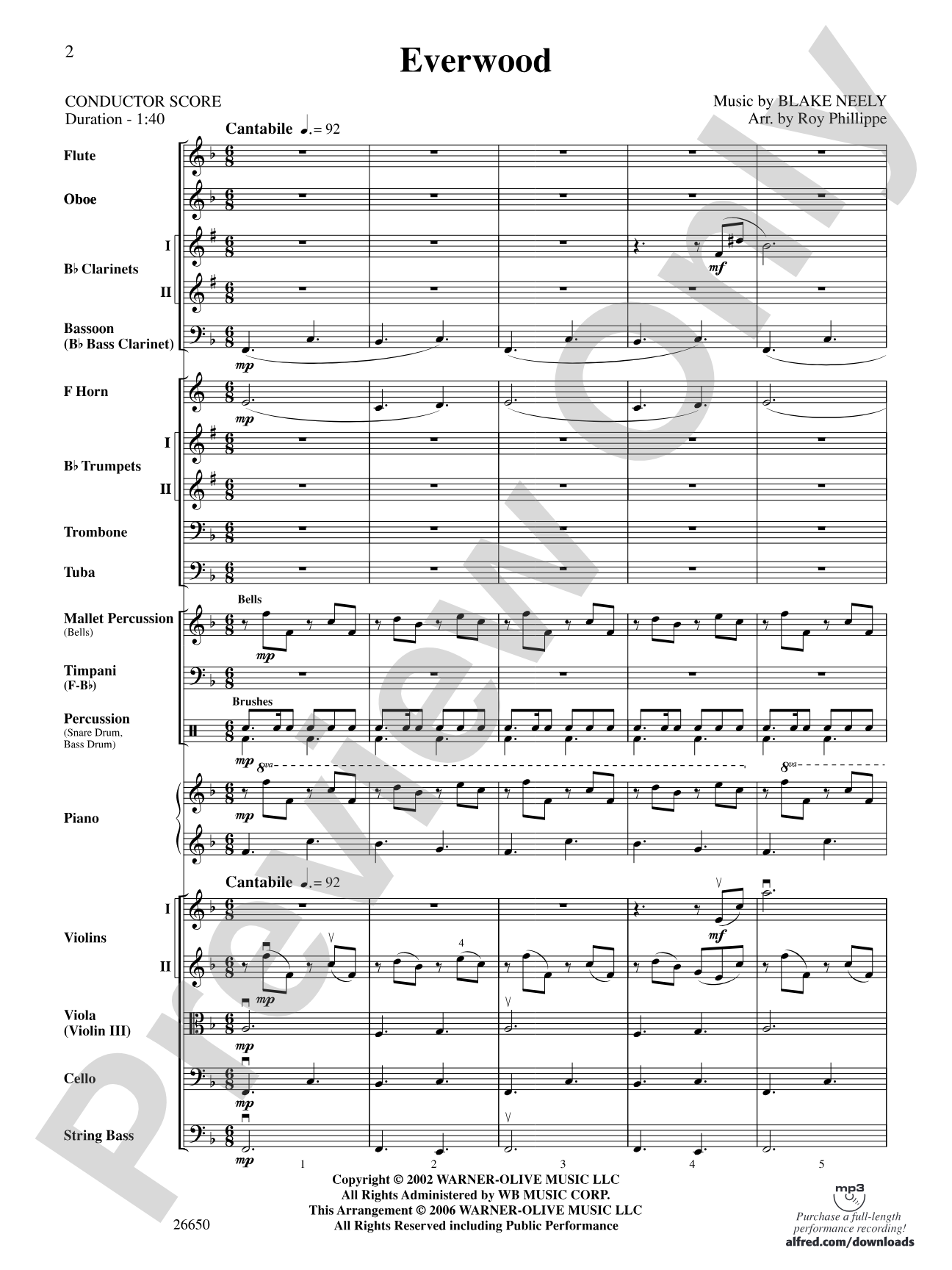 Everwood, Theme from: Full Orchestra Conductor Score & Parts