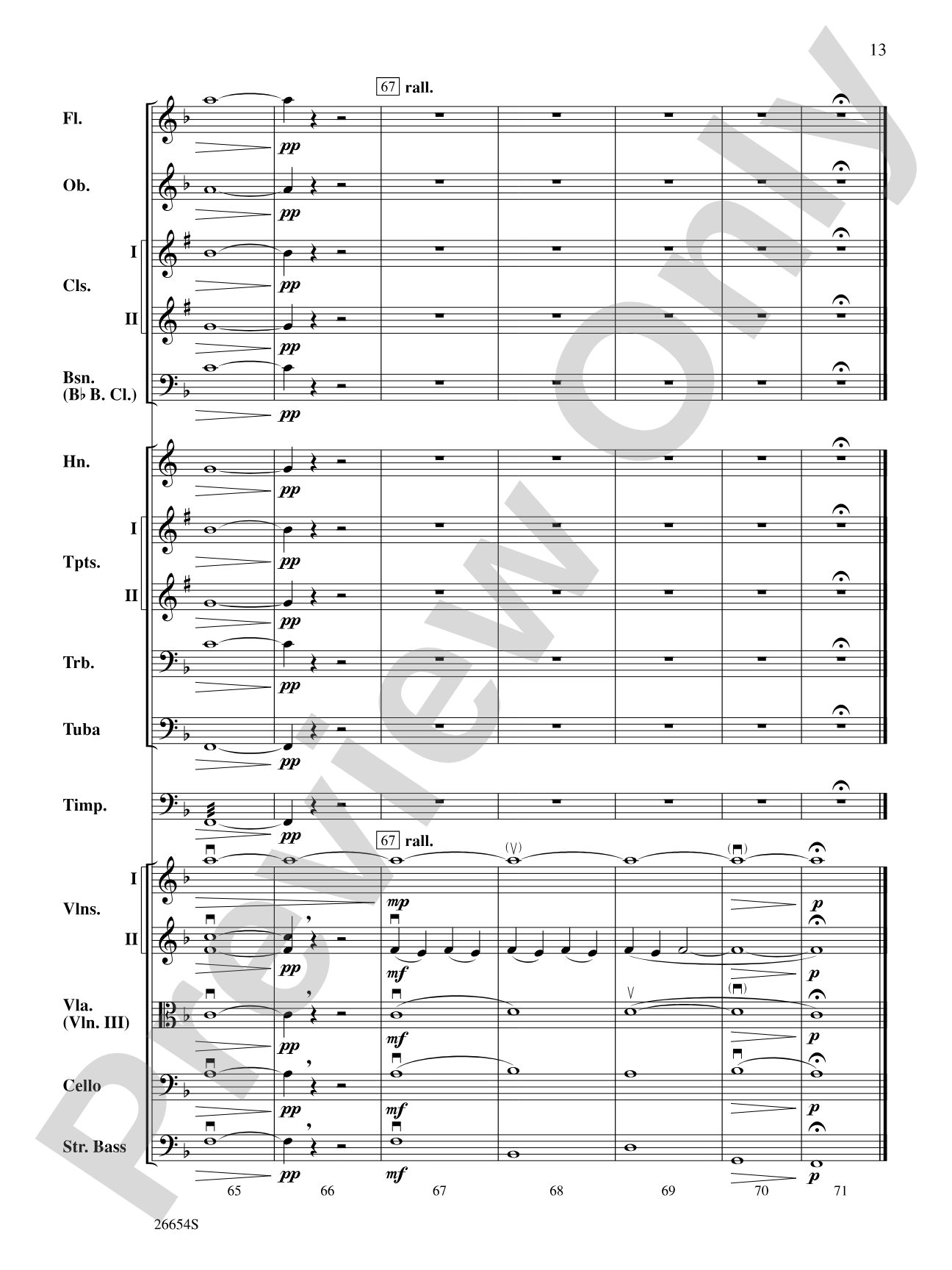 Lady in the Water: Full Orchestra Conductor Score & Parts