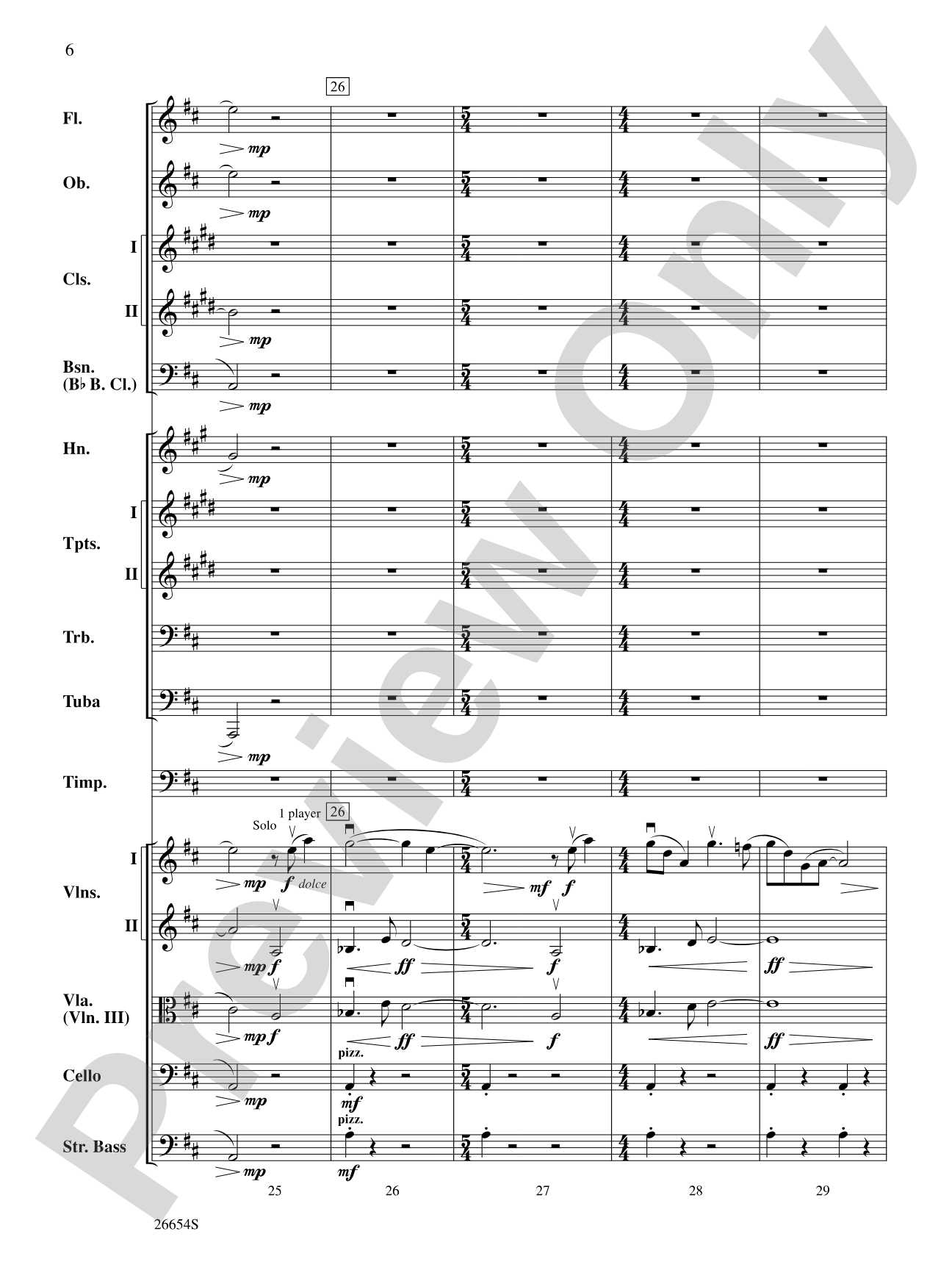 Lady in the Water: Full Orchestra Conductor Score & Parts
