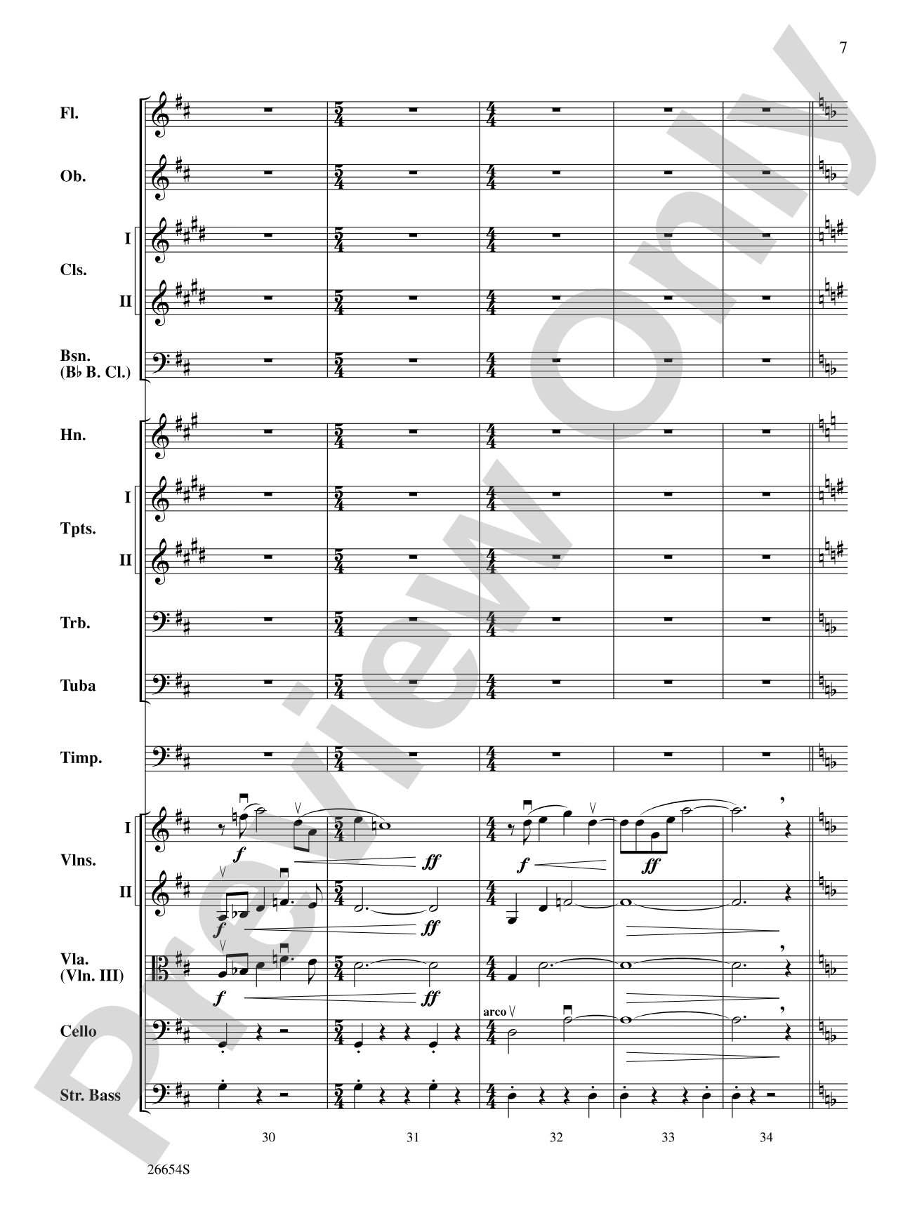 Lady in the Water: Full Orchestra Conductor Score & Parts