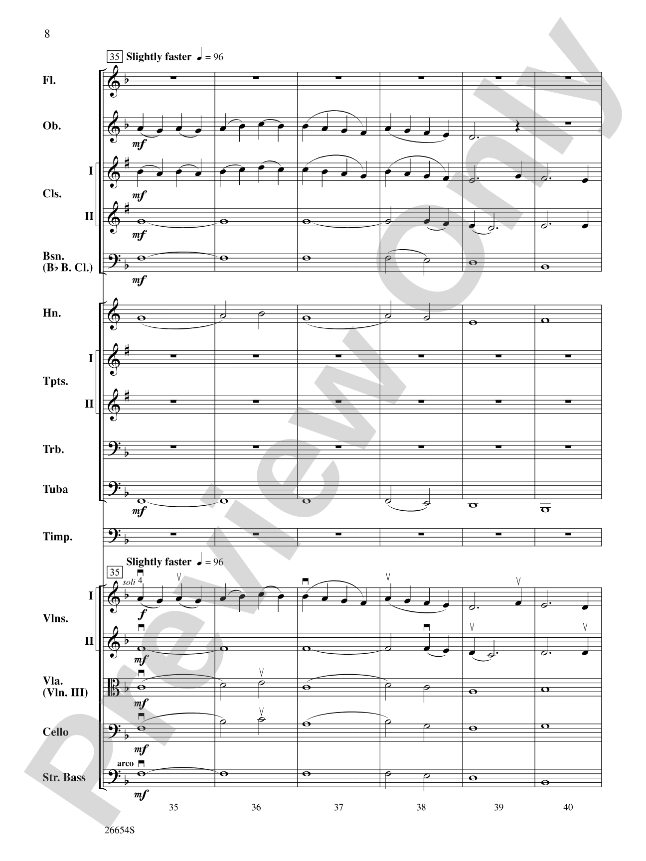 Lady in the Water: Full Orchestra Conductor Score & Parts