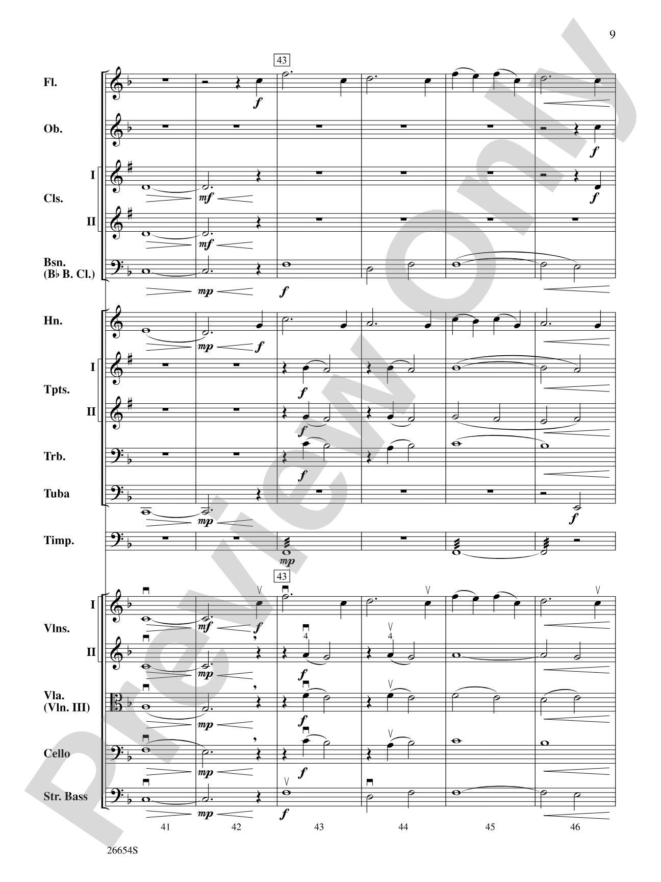 Lady in the Water: Full Orchestra Conductor Score & Parts