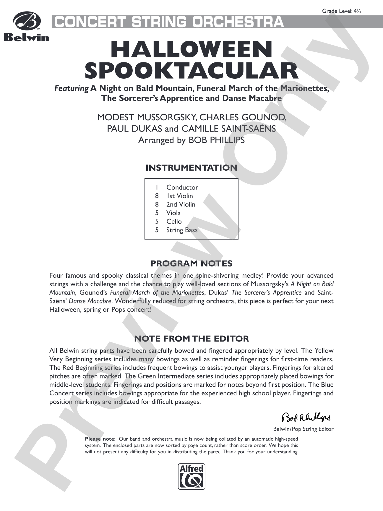 Halloween Spooktacular: String Orchestra Conductor Score & Parts