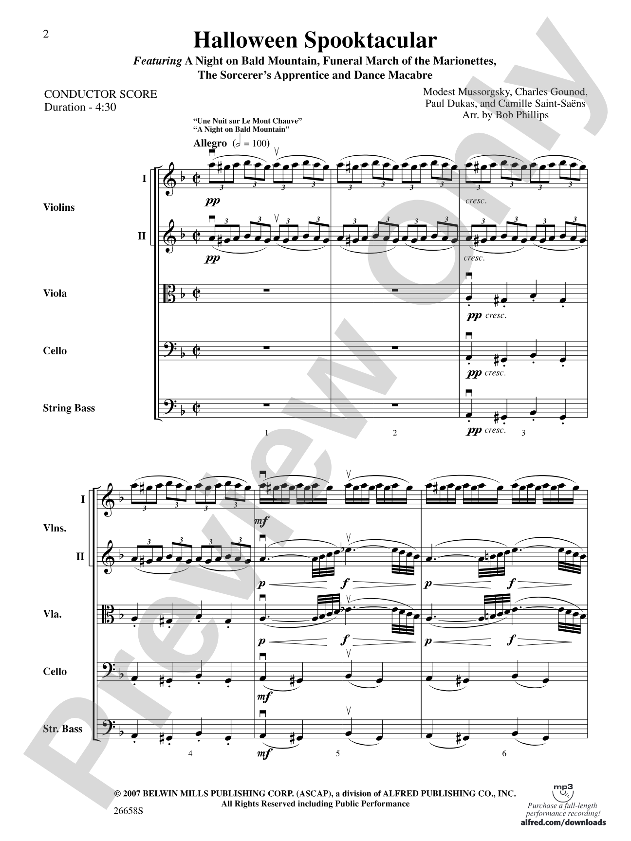 Halloween Spooktacular: String Orchestra Conductor Score & Parts