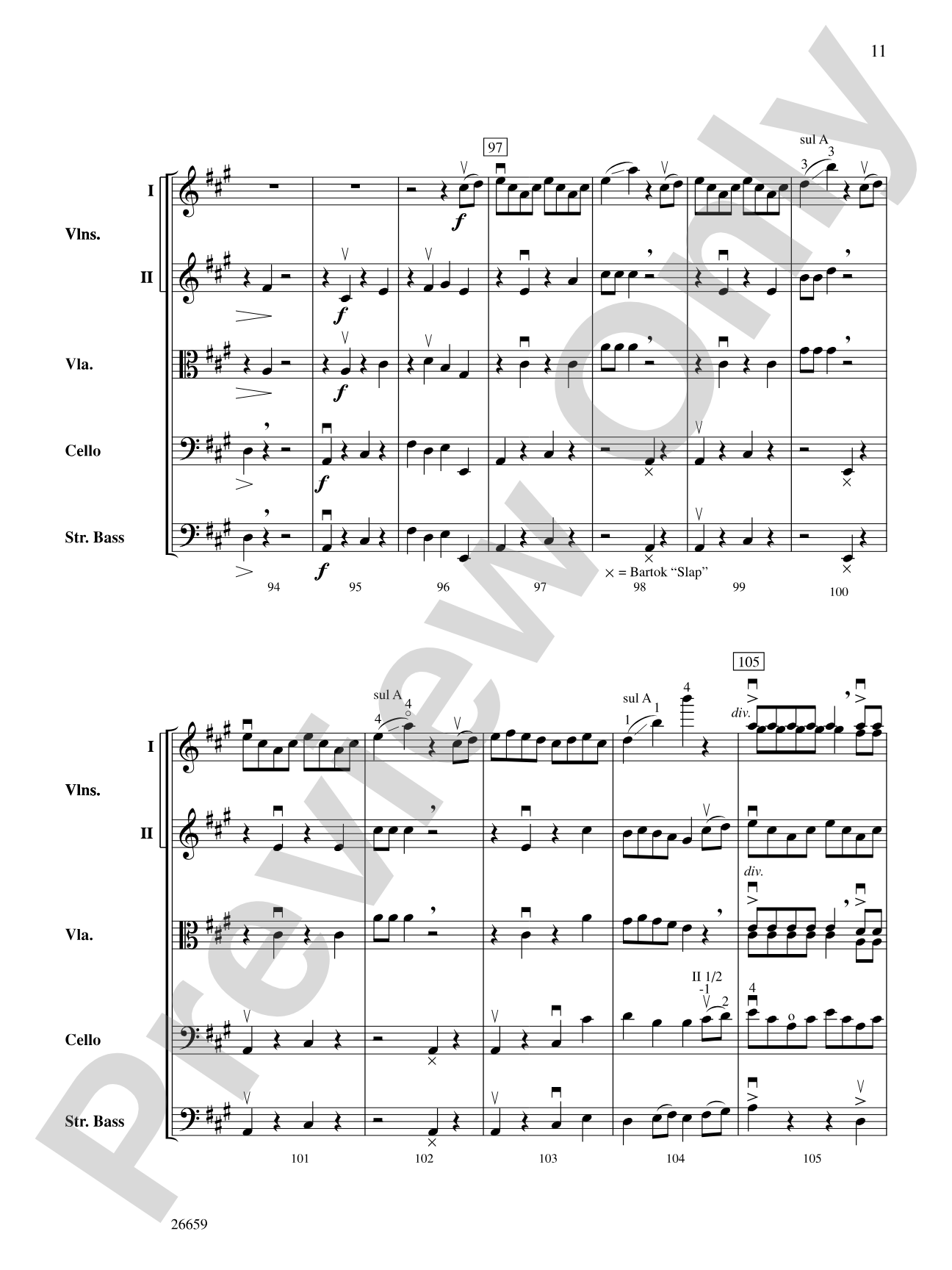 Strip the Willow: Score