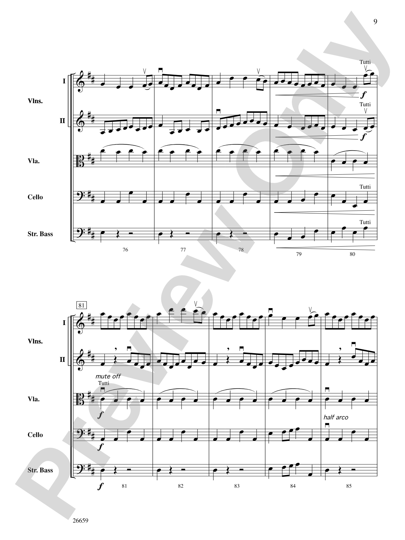 Strip the Willow: Score