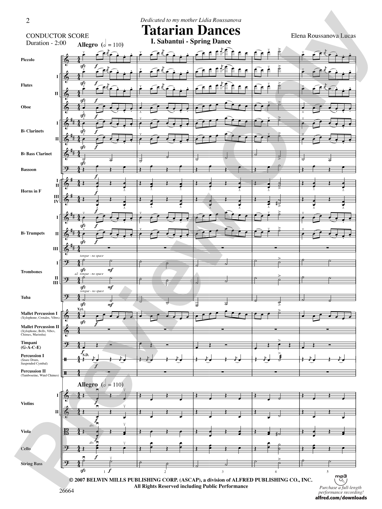 Tatarian Dances: Full Orchestra Conductor Score & Parts