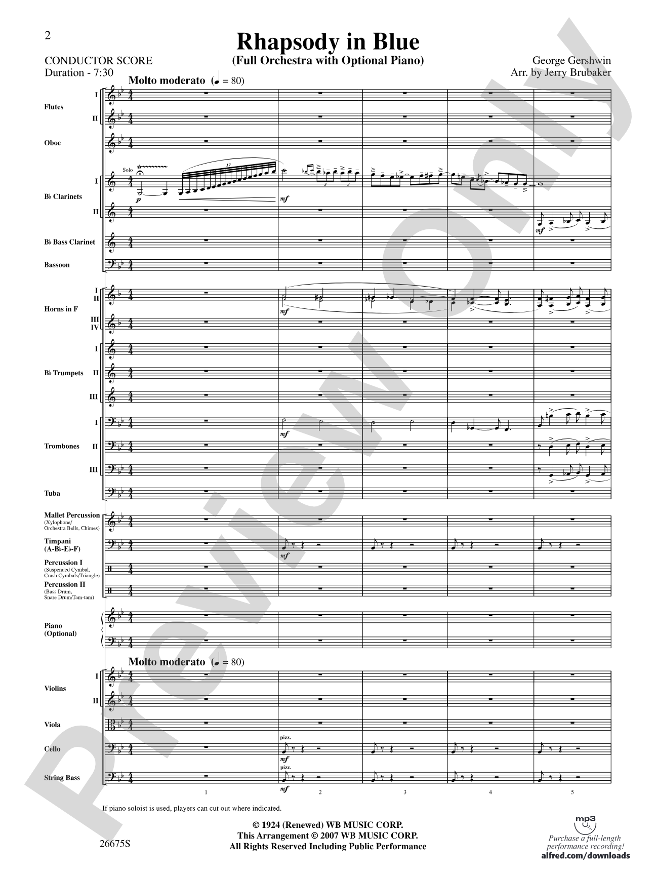 Rhapsody in Blue: Score