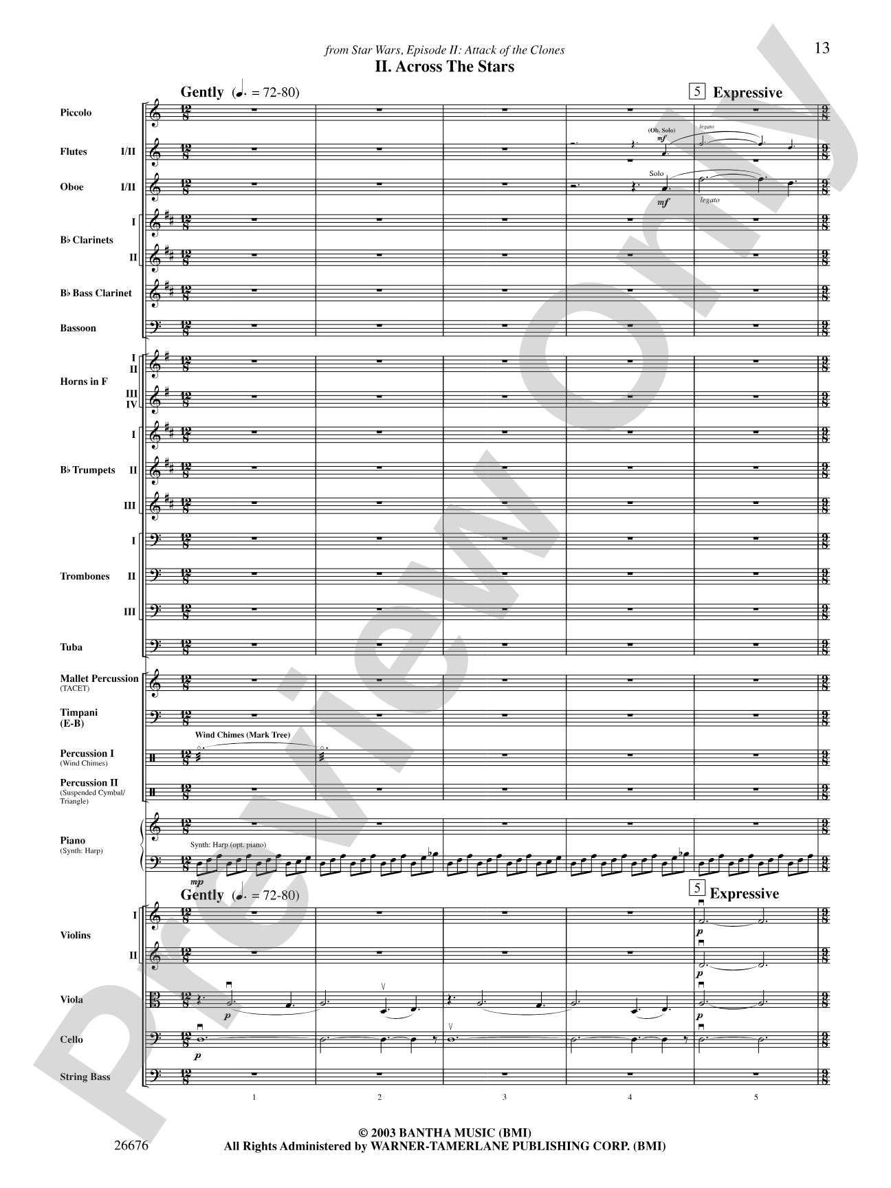 Suite from the Star Wars Epic -- Part I: Score