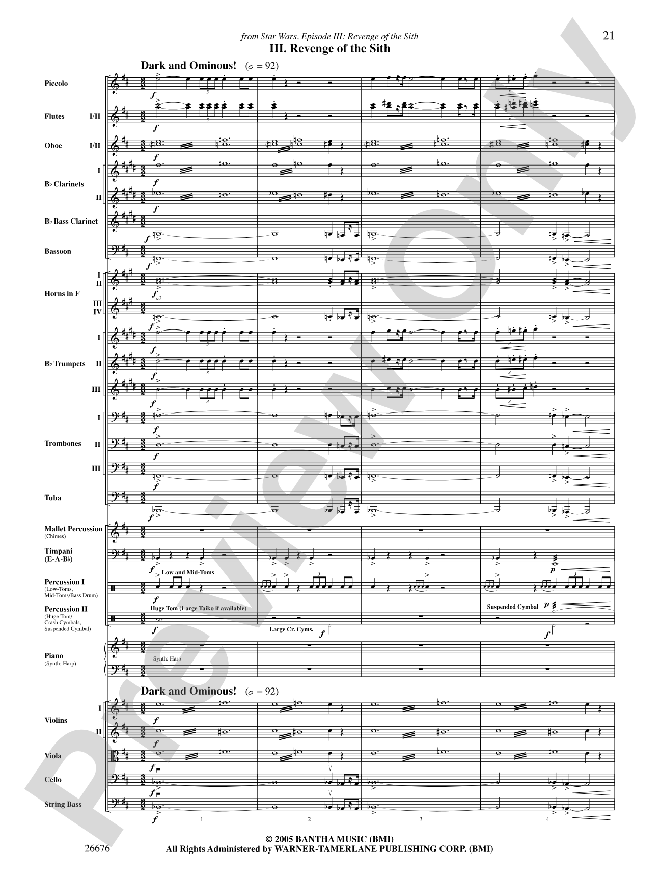 Suite from the Star Wars Epic -- Part I: Score