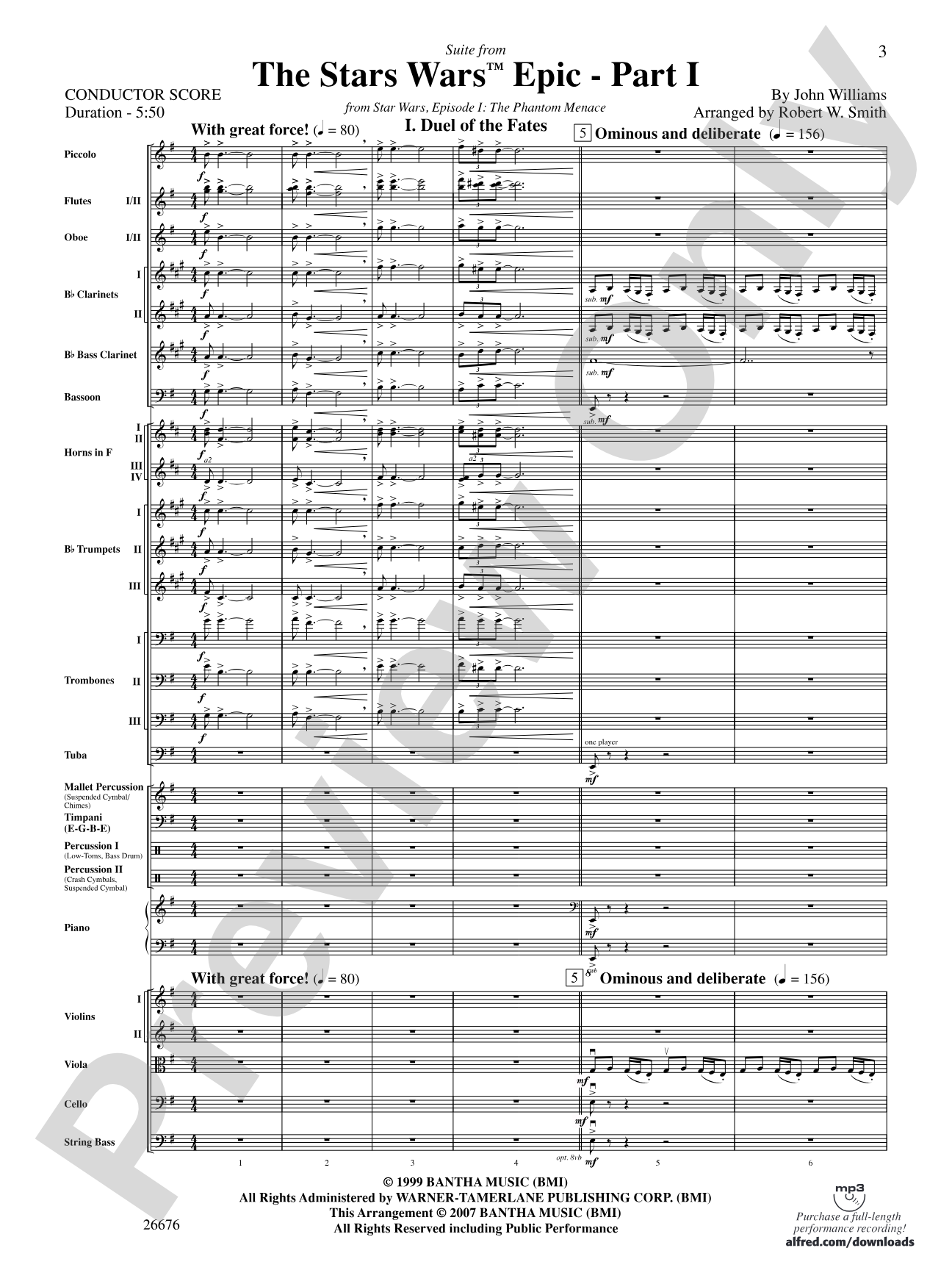 Suite from the Star Wars Epic -- Part I: Score