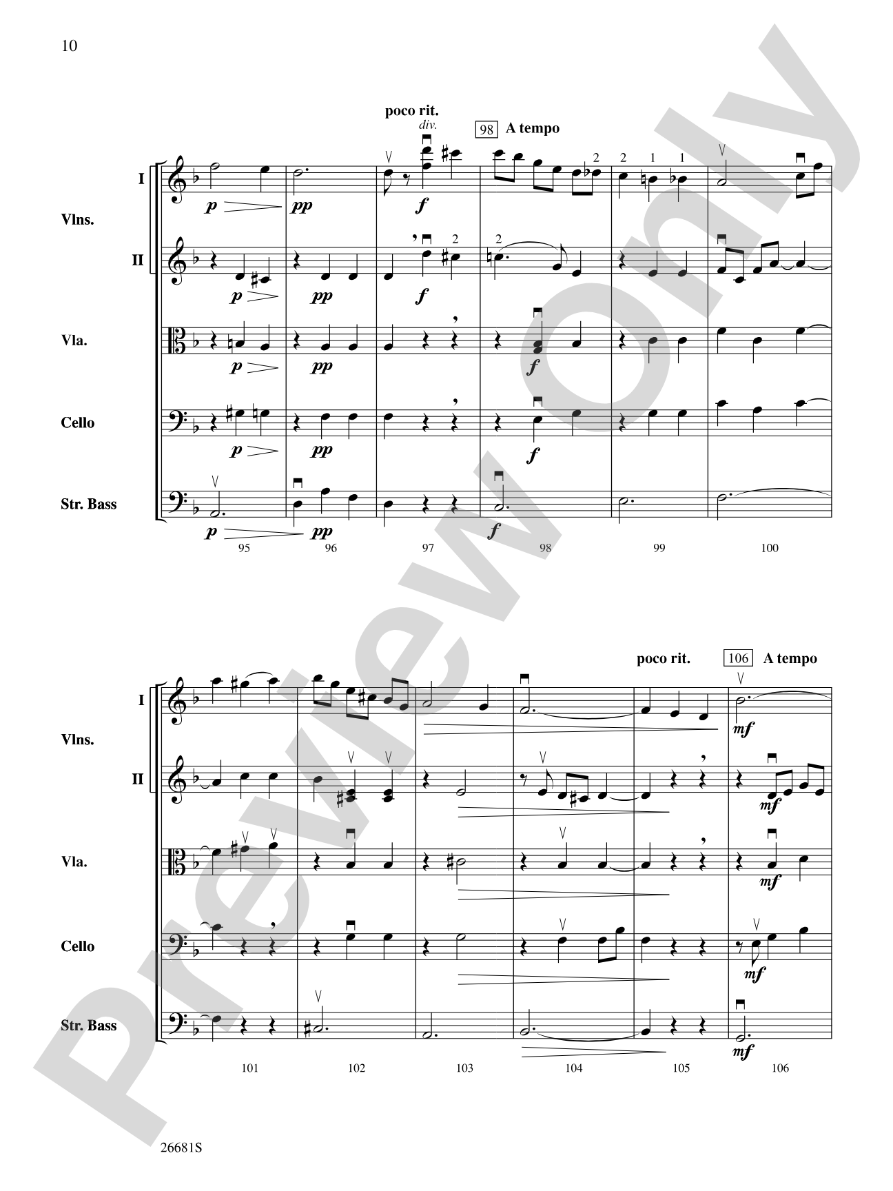 Czar's Evening Waltz: String Orchestra Conductor Score & Parts