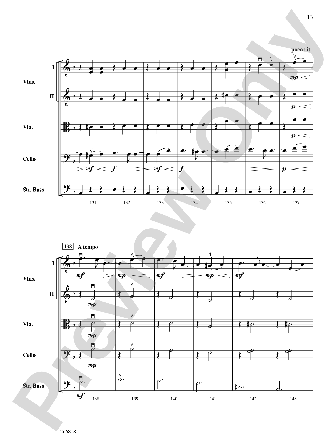Czar's Evening Waltz: String Orchestra Conductor Score & Parts