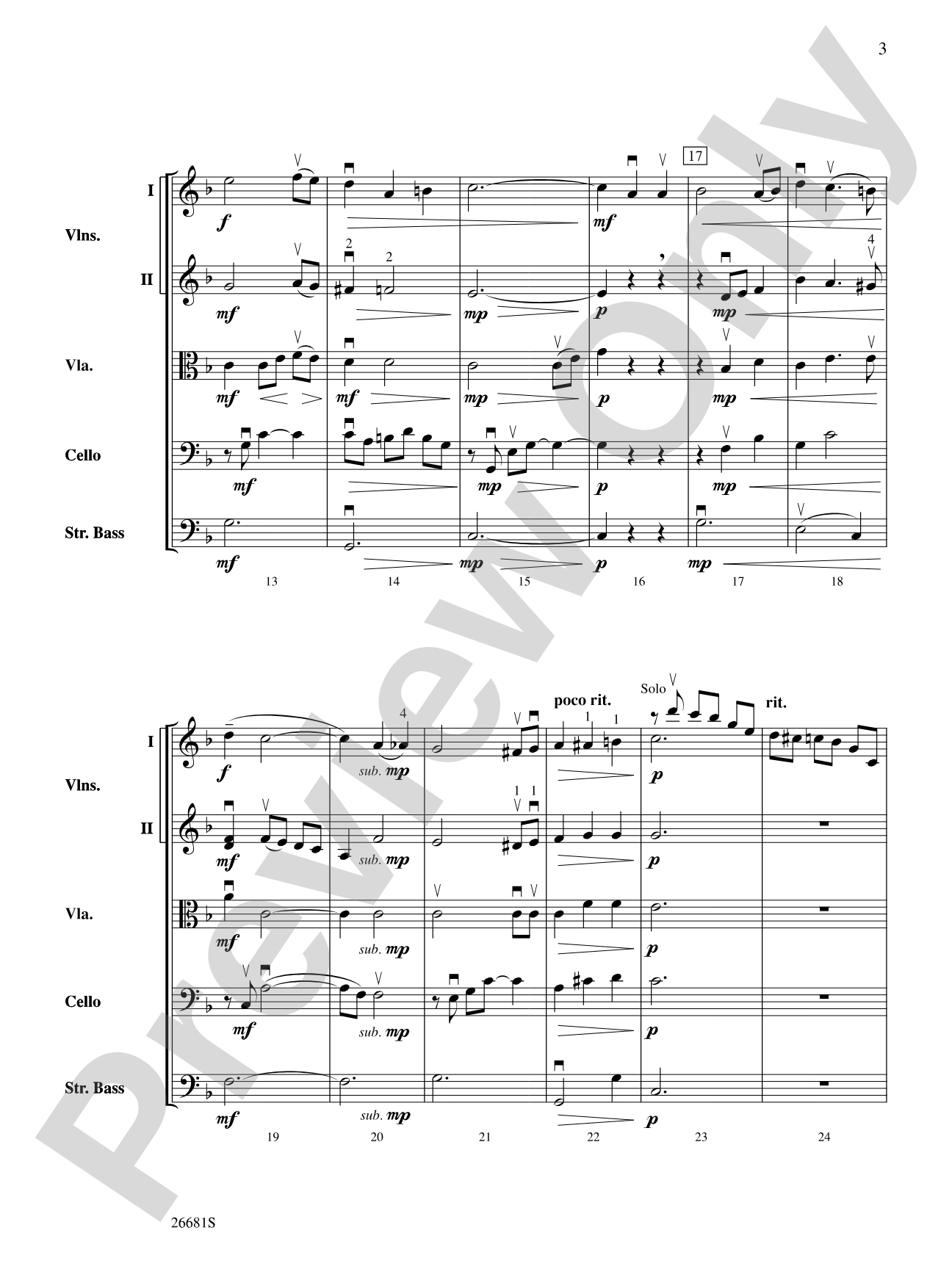 Czar's Evening Waltz: String Orchestra Conductor Score & Parts