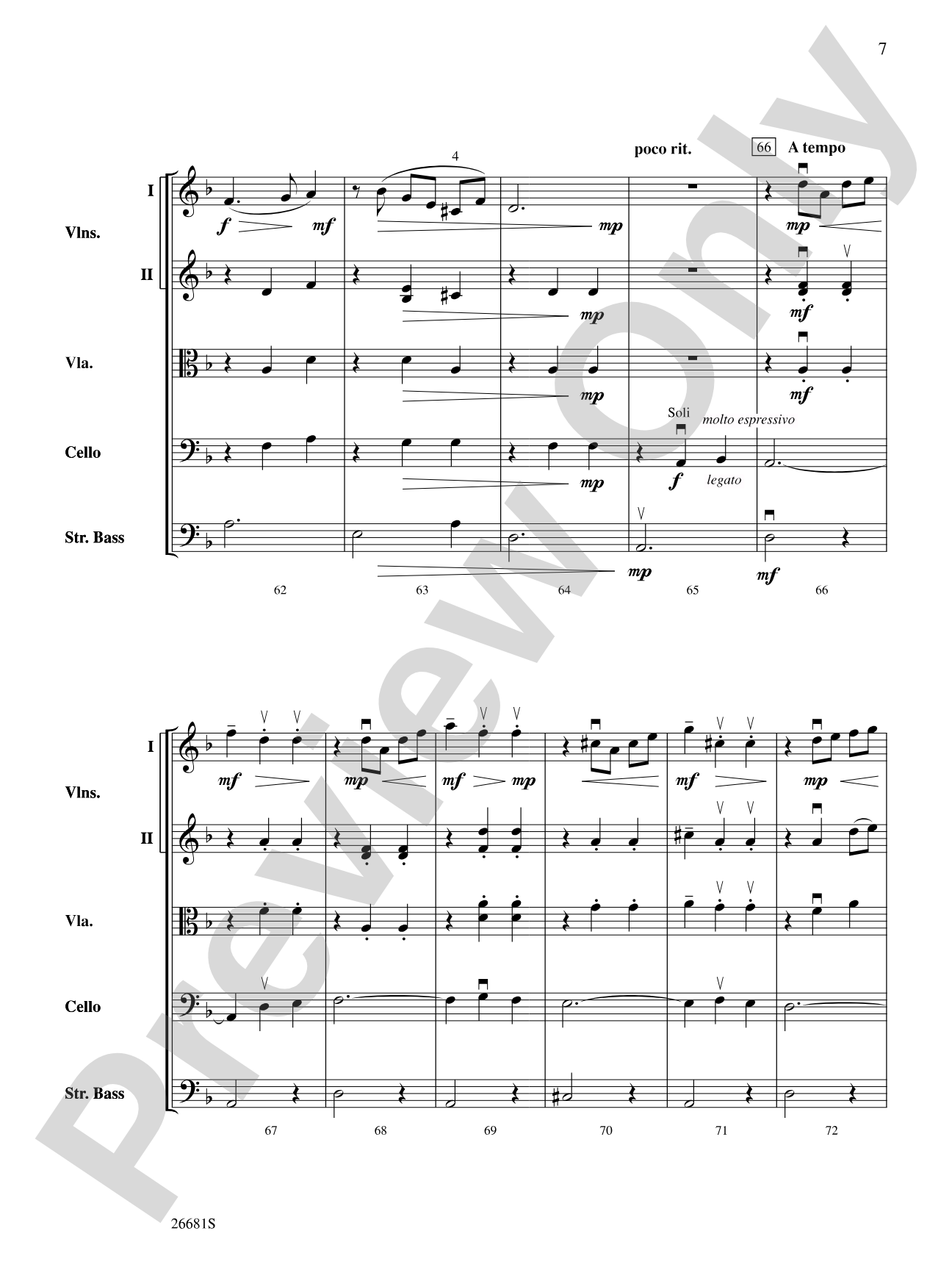 Czar's Evening Waltz: String Orchestra Conductor Score & Parts