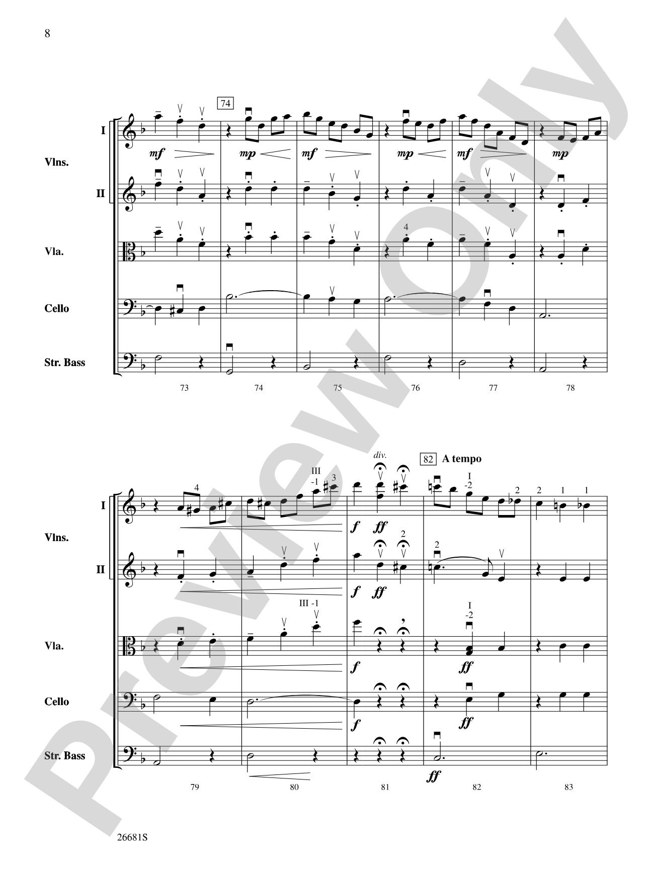 Czar's Evening Waltz: String Orchestra Conductor Score & Parts