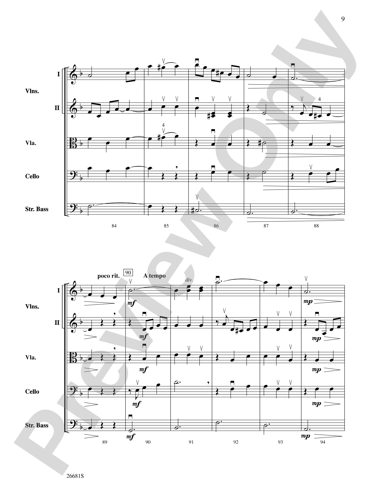 Czar's Evening Waltz: String Orchestra Conductor Score & Parts