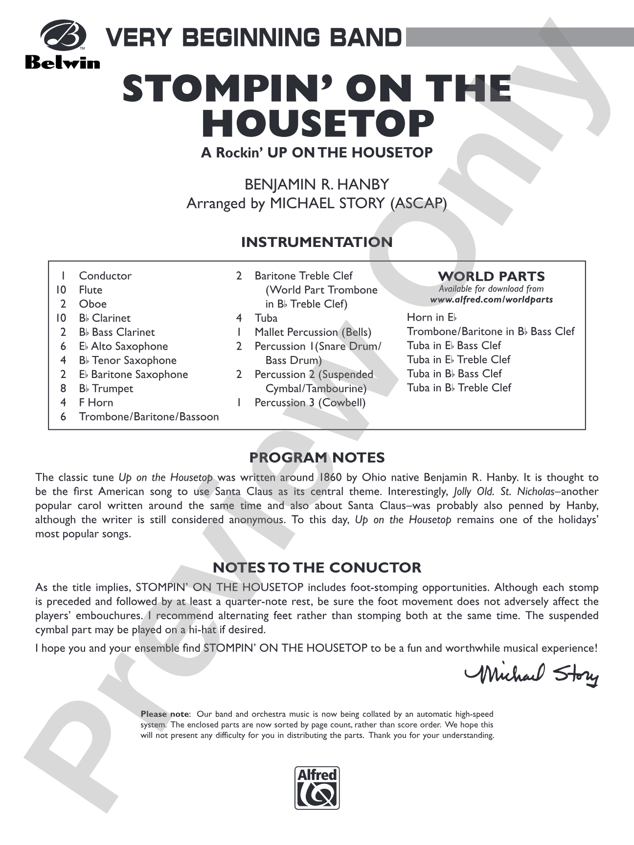 Stompin' on the Housetop: Concert Band Conductor Score & Parts