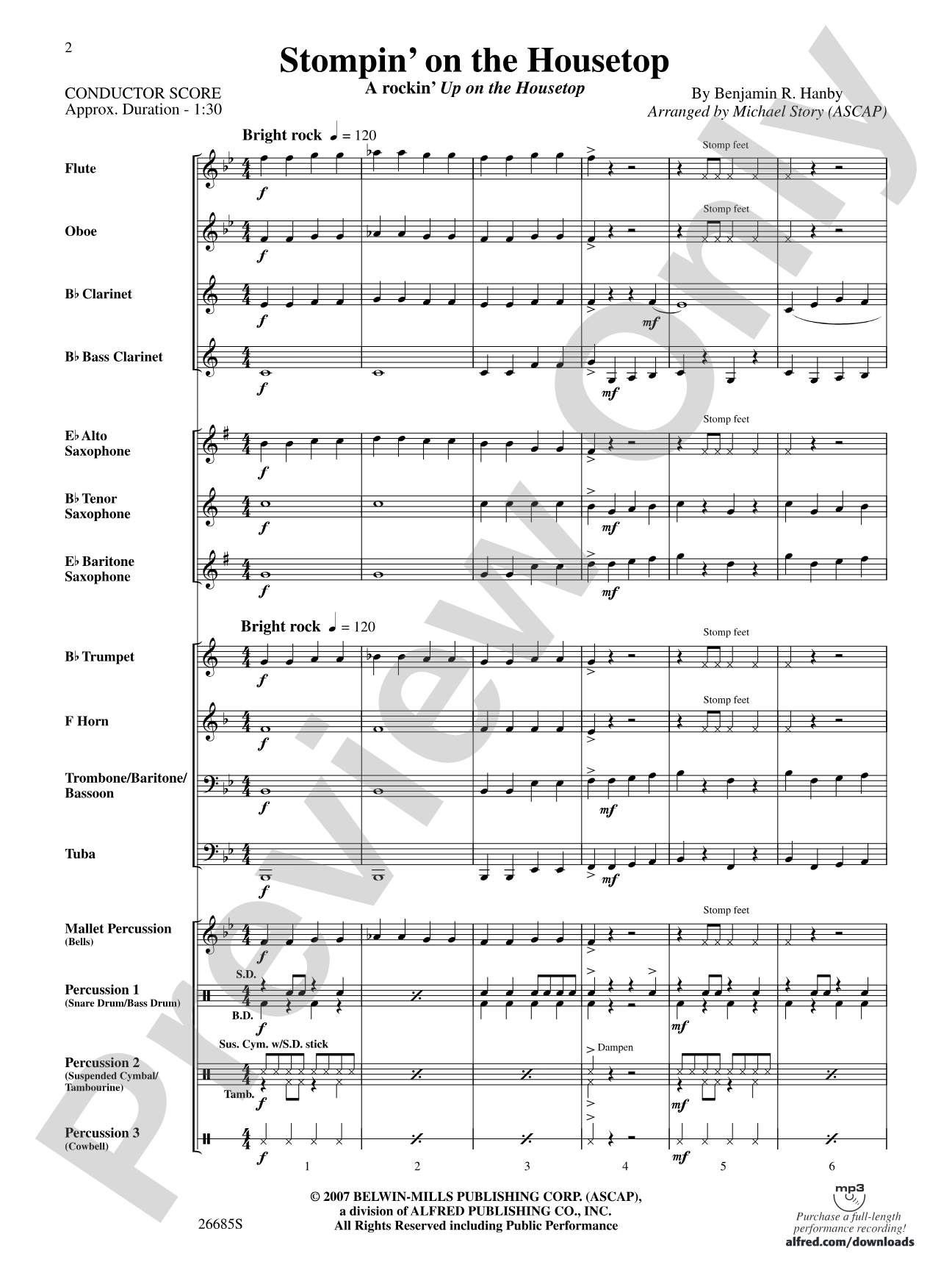 Stompin' on the Housetop: Concert Band Conductor Score & Parts