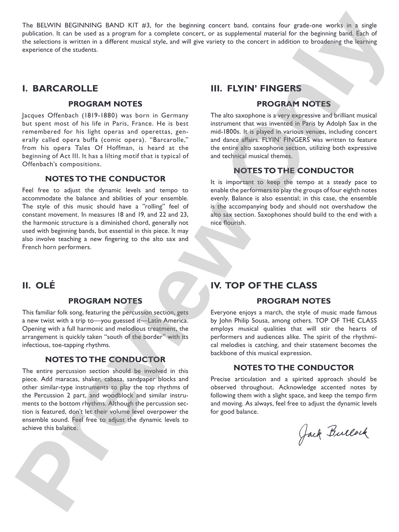 Belwin Beginning Band Kit #3: Concert Band Conductor Score & Parts