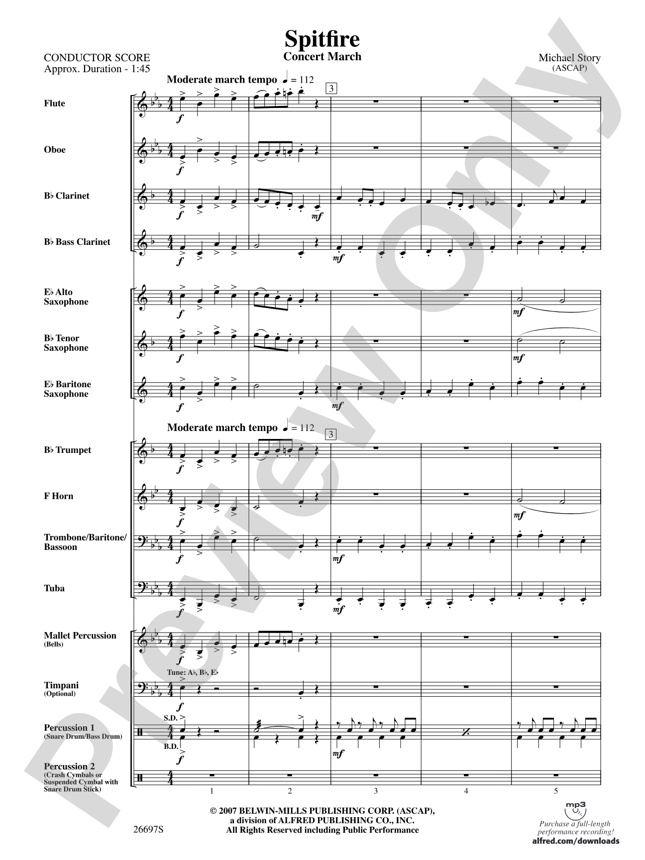Spitfire: Concert Band Conductor Score & Parts
