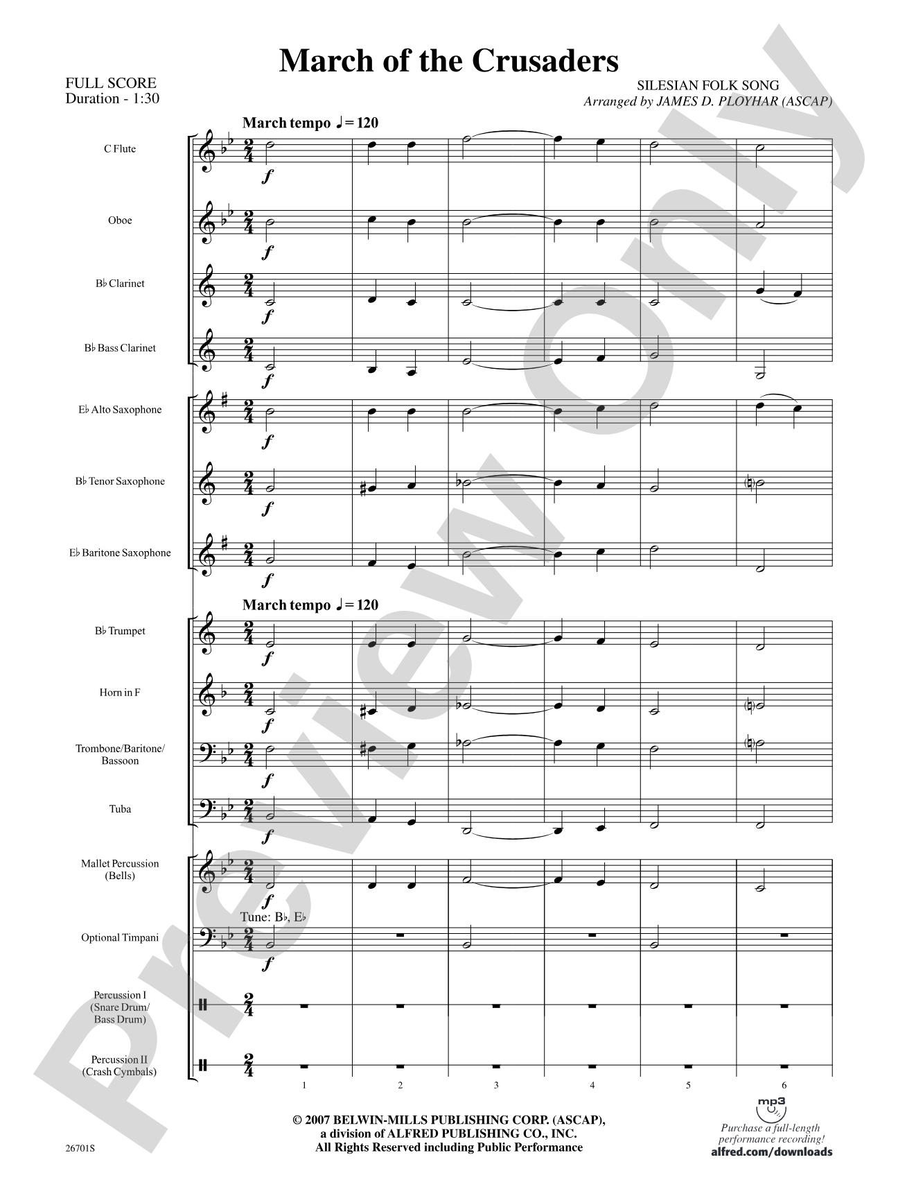 March of the Crusaders: Concert Band Conductor Score & Parts