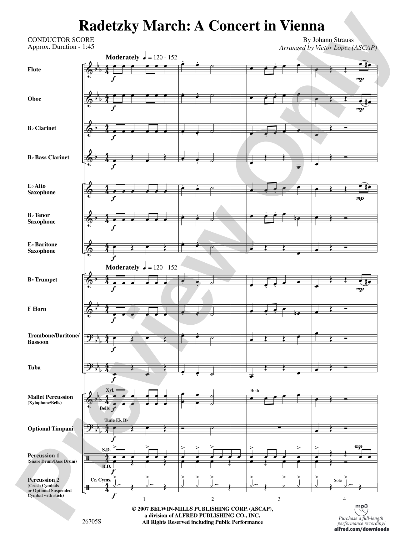 Radetzky March: A Concert in Vienna: Concert Band Conductor Score & Parts