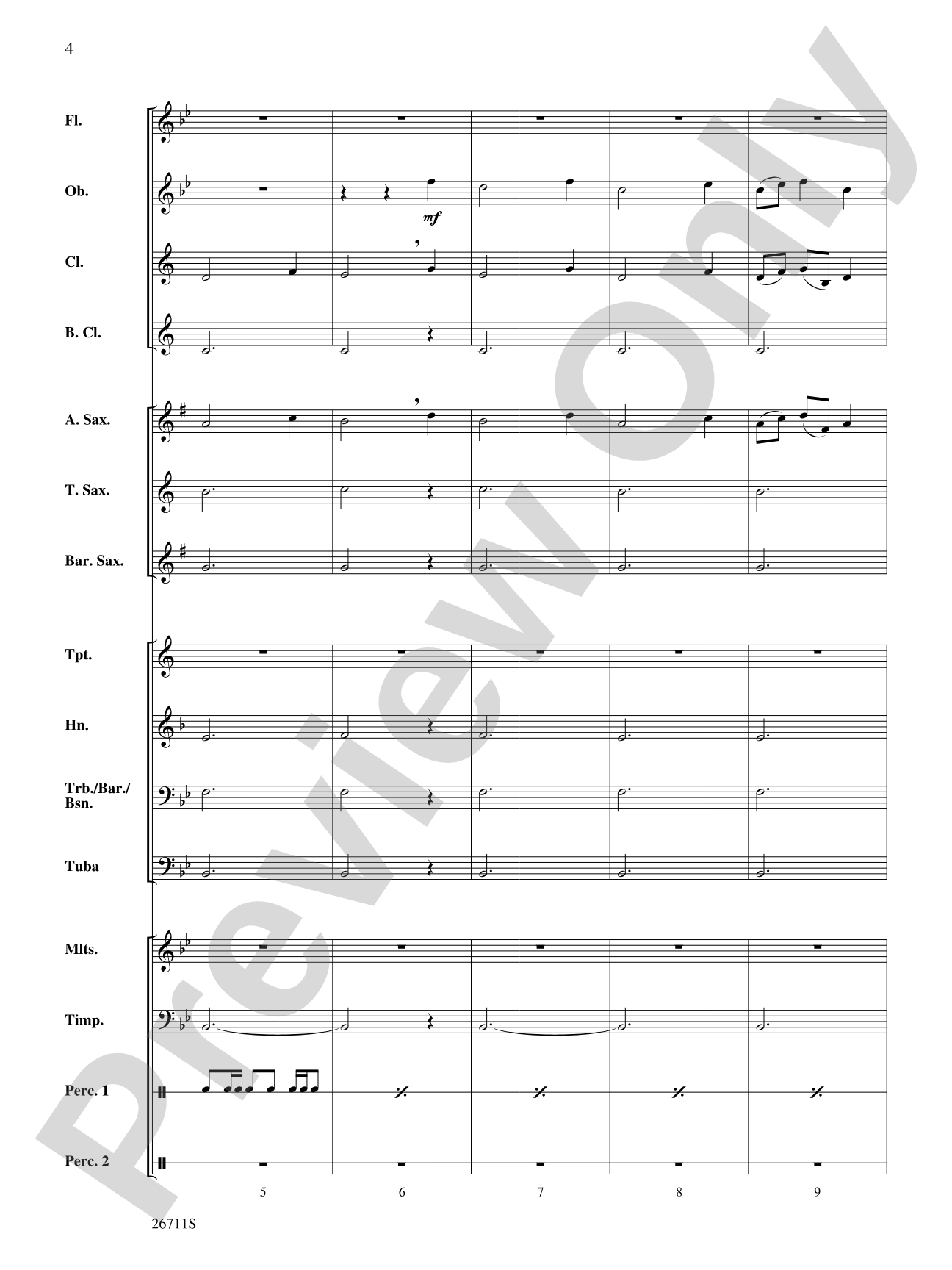 Platoon Swims: Concert Band Conductor Score & Parts