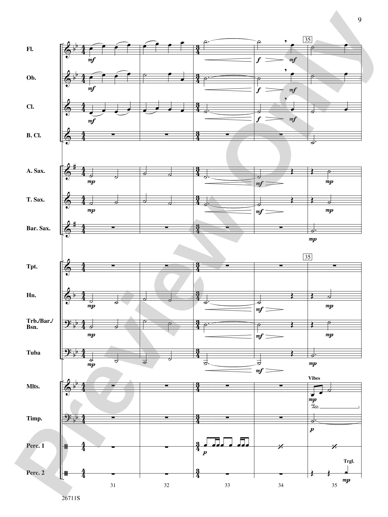 Platoon Swims: Concert Band Conductor Score & Parts