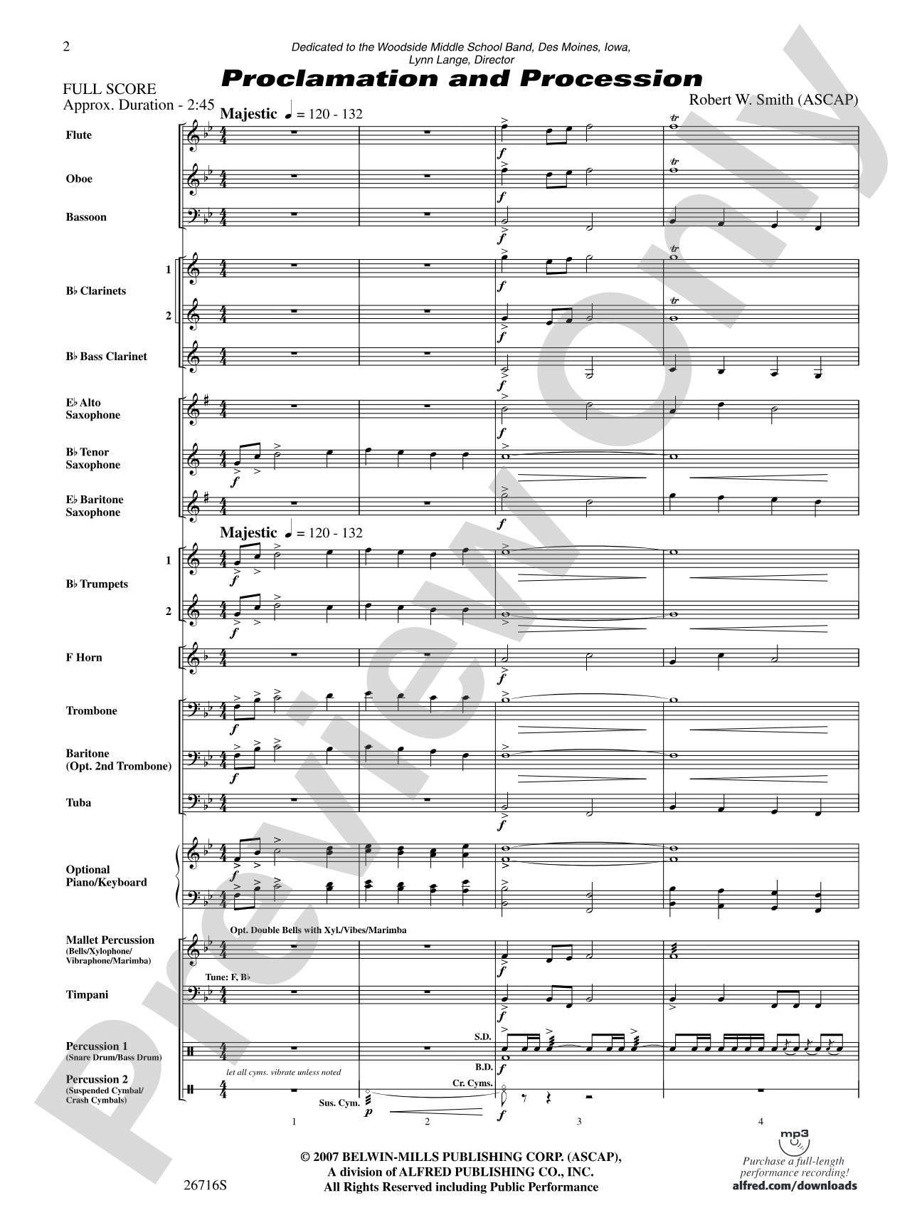 Proclamation and Procession: Concert Band Conductor Score & Parts