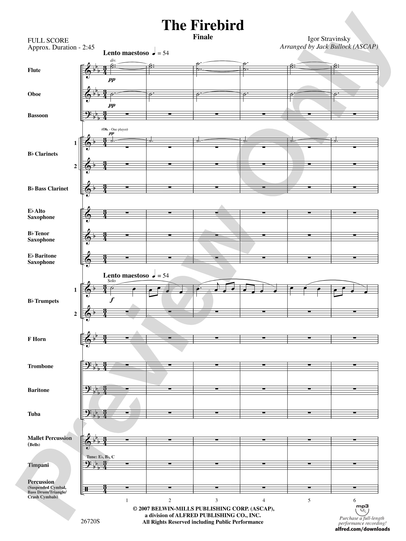 The Firebird: Concert Band Conductor Score & Parts