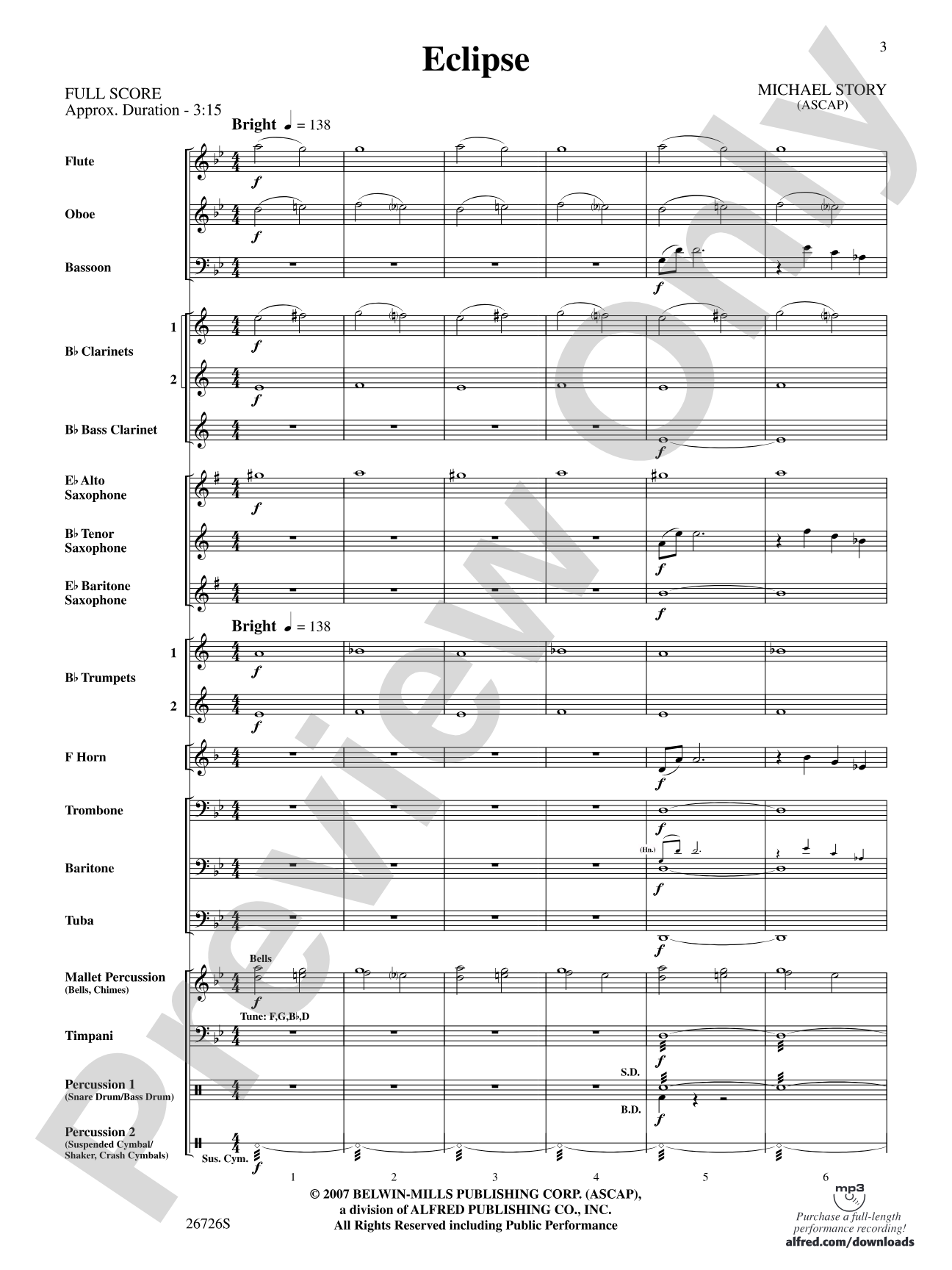 Eclipse: Concert Band Conductor Score & Parts