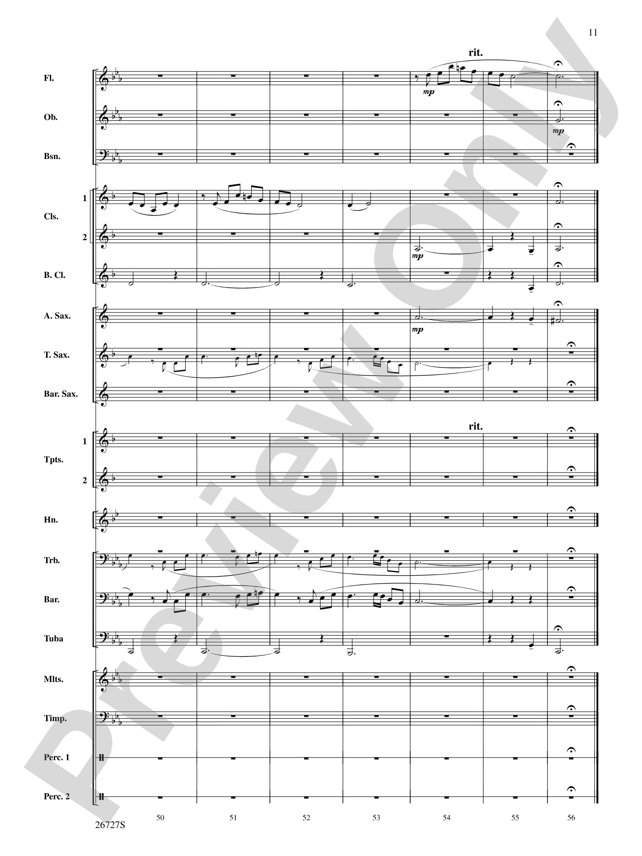 Evangeline: Two Cajun Songs: Concert Band Conductor Score & Parts