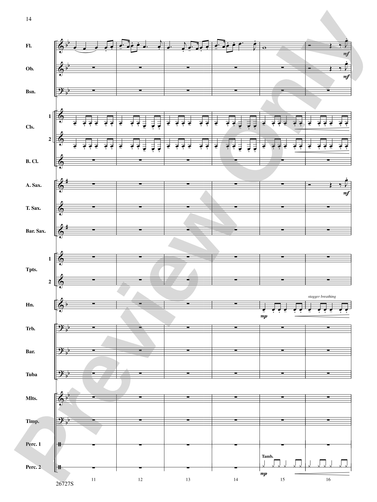 Evangeline: Two Cajun Songs: Concert Band Conductor Score & Parts
