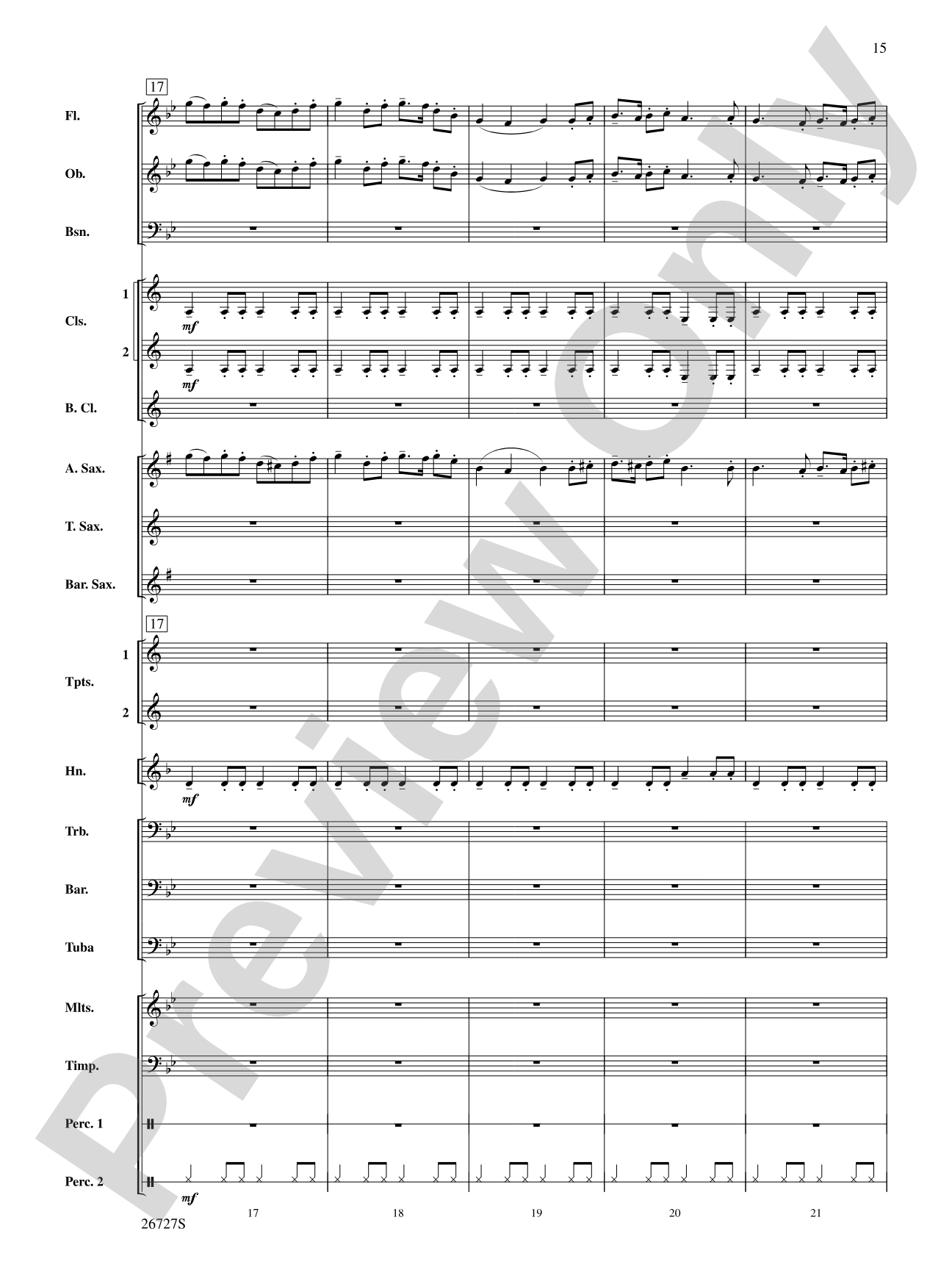 Evangeline: Two Cajun Songs: Concert Band Conductor Score & Parts