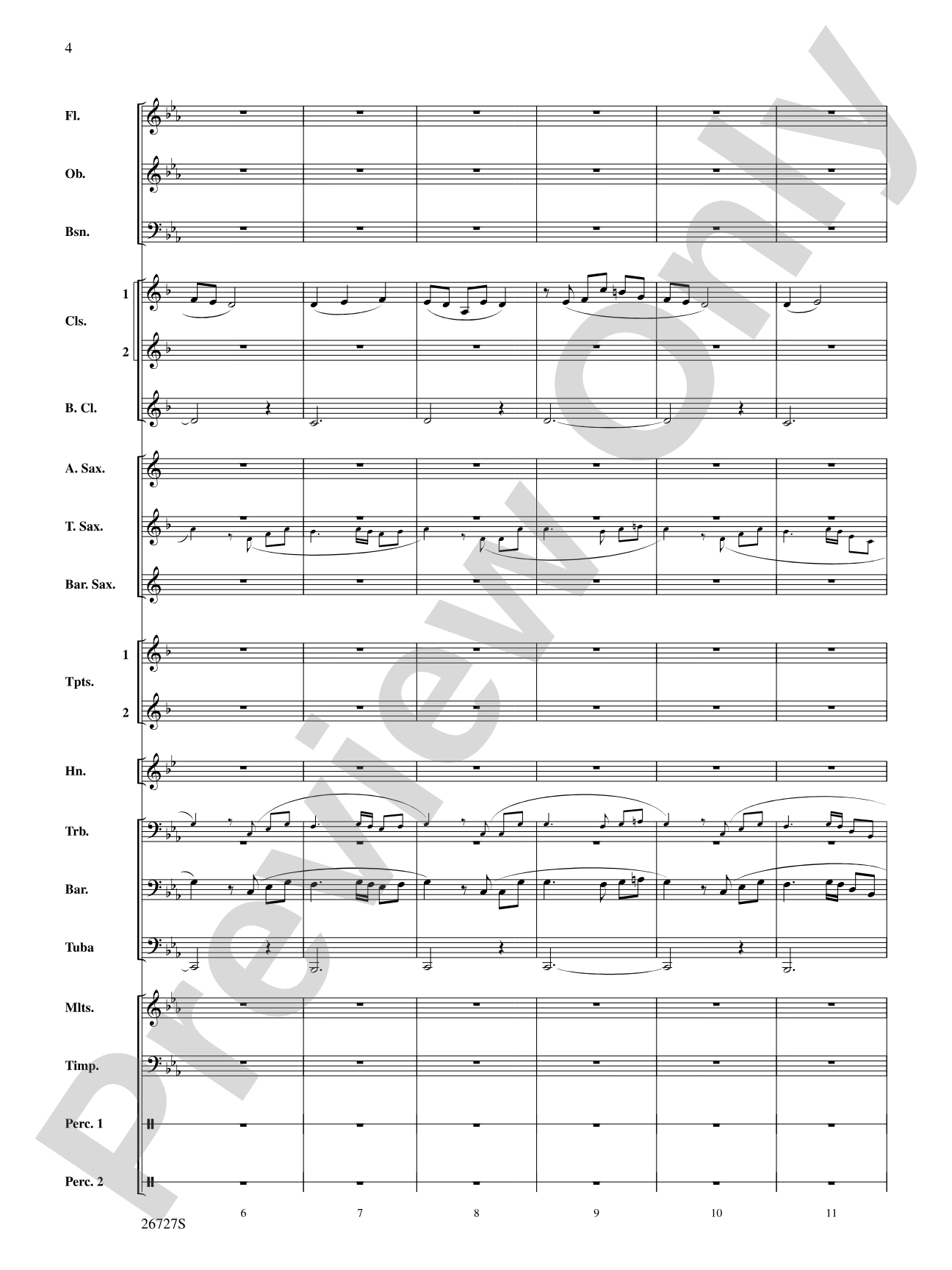 Evangeline: Two Cajun Songs: Concert Band Conductor Score & Parts