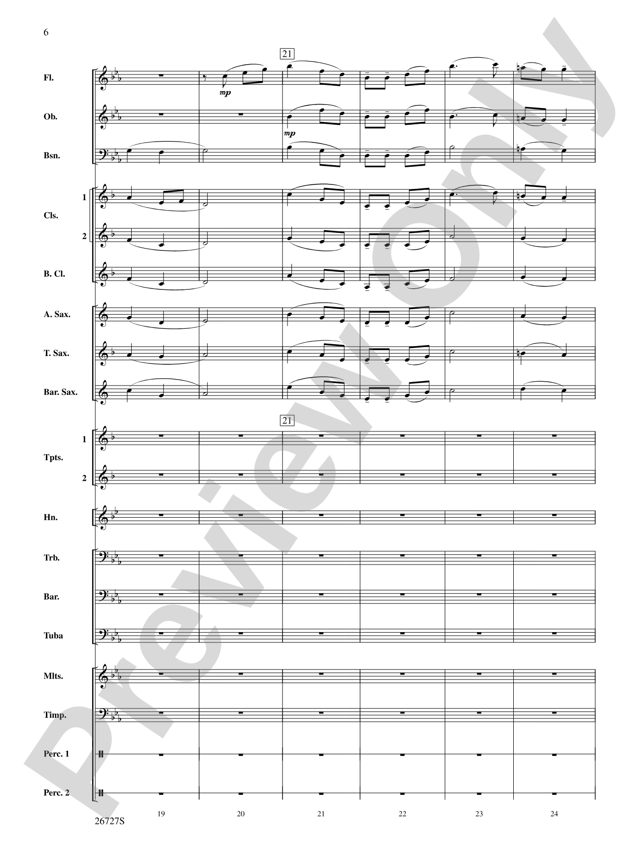 Evangeline: Two Cajun Songs: Concert Band Conductor Score & Parts
